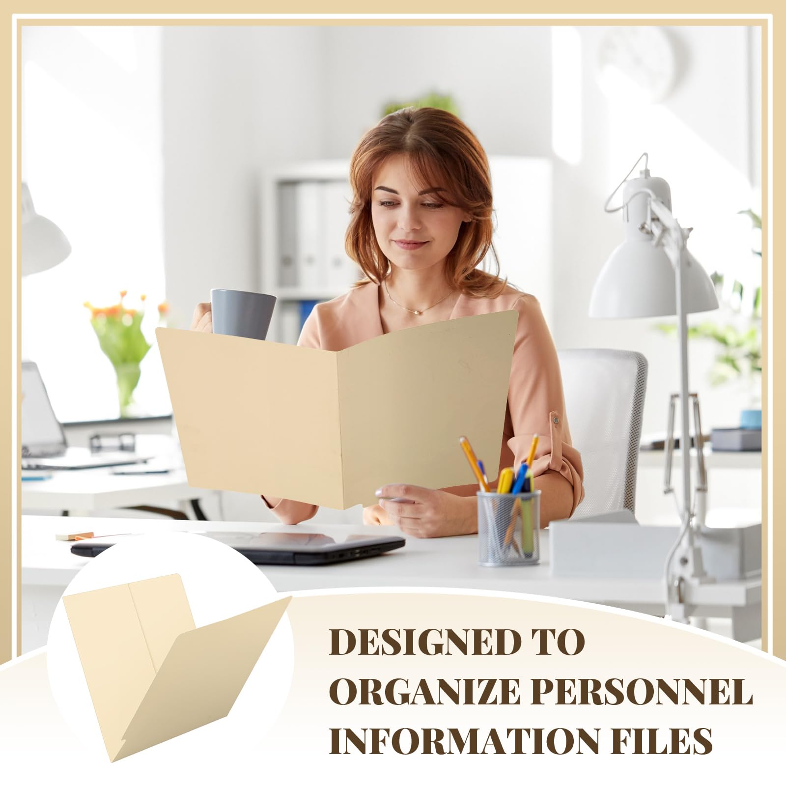 24 Pack Pressboard Classification Folders with Pockets - Large Manila End Tab Fastener File Folders with Prongs for Office, Medical Files, Documents & Reports (9.5 x 11 Inches) - Perfect for Organizing Employee Records, Client Files & Office Paperwork
