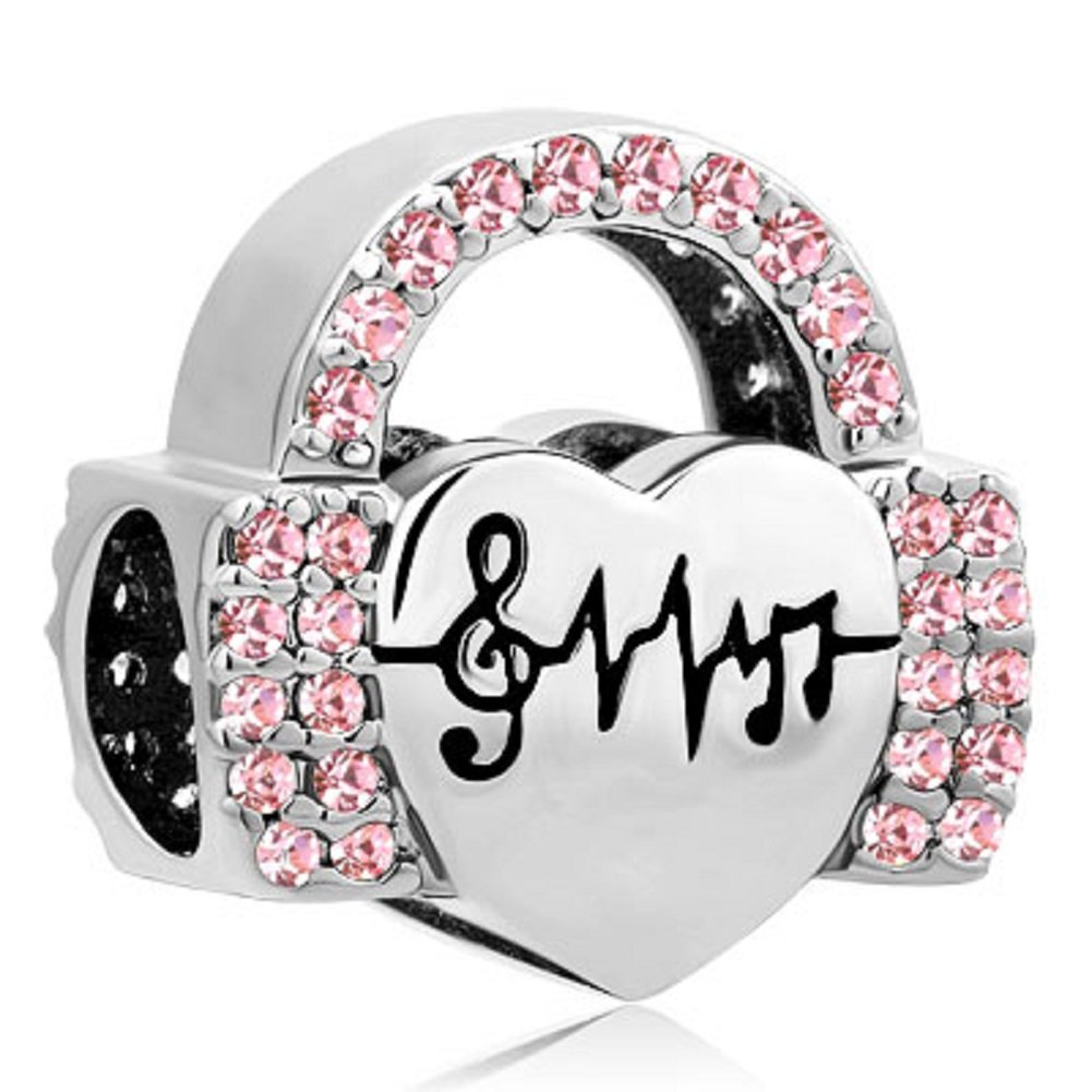 Musical Notes Headphone Love Crystal Charms for Bracelets - Perfect for Music Lovers, Gift Giving & Jewelry Making