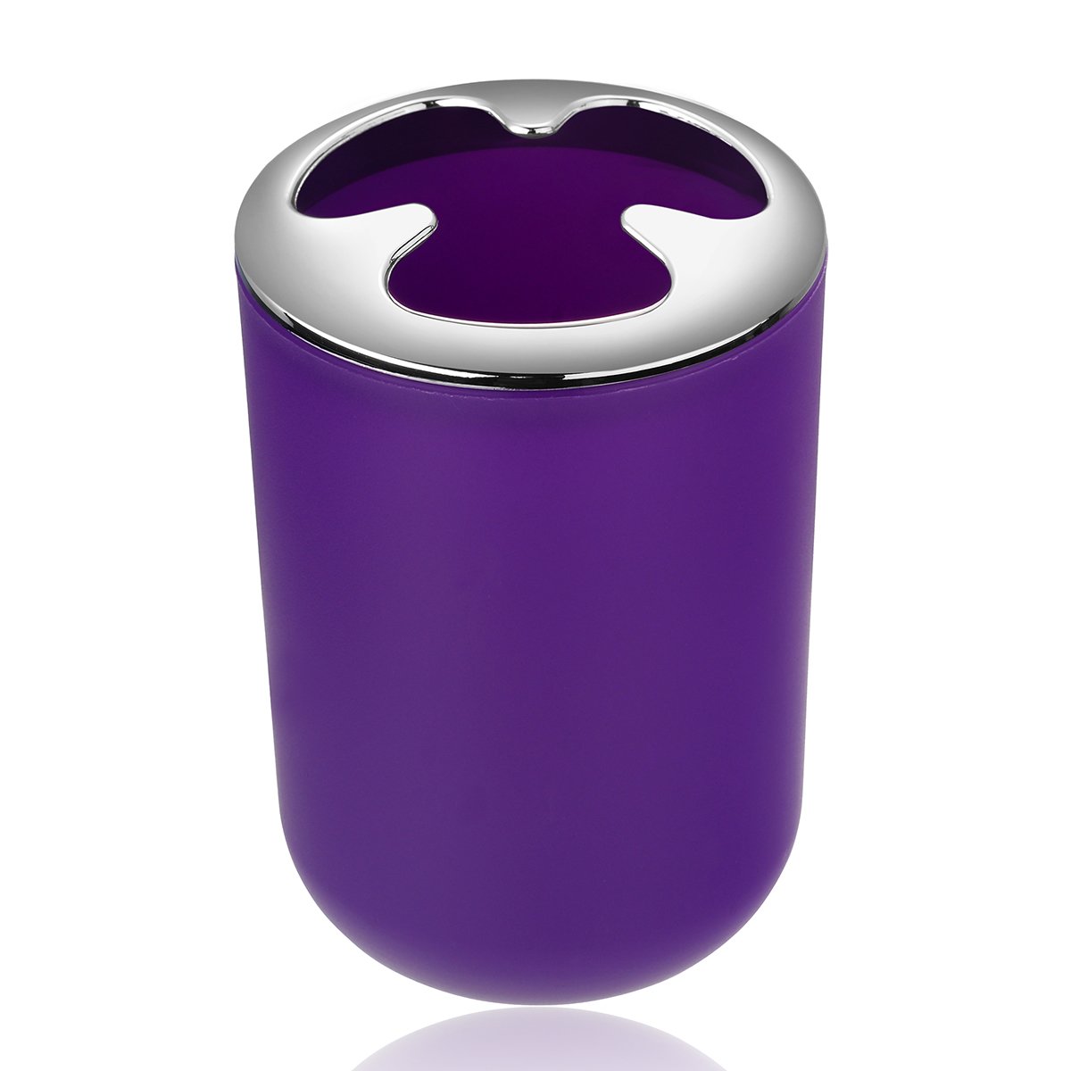 6-Piece Modern Bathroom Set - Trash Can, Toothbrush Holder & More for Home Decor (Purple)
