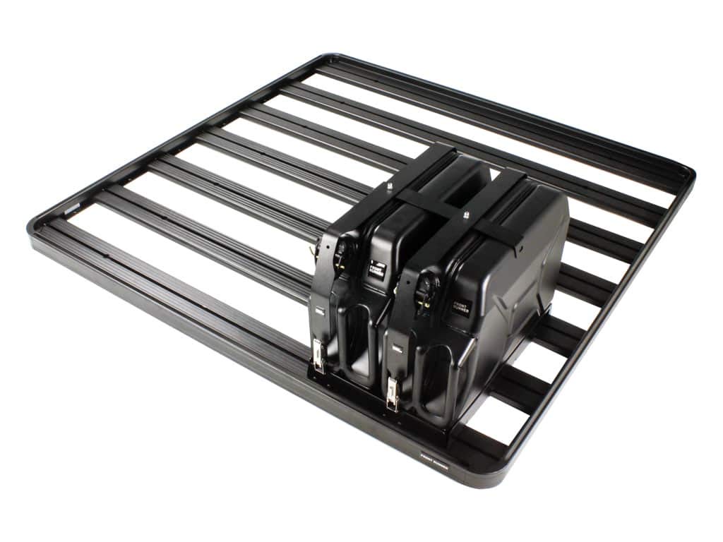 Front Runner Double Jerry Can Holder - Heavy Duty Water & Fuel Container Mount for Off-Road Vehicles, Trucks & Overlanding Adventures
