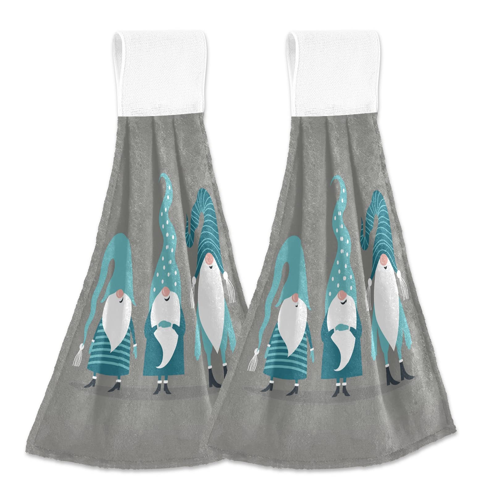 Cute Blue Gnome Christmas Kitchen Towels - 2 Pack for Holiday Decor
