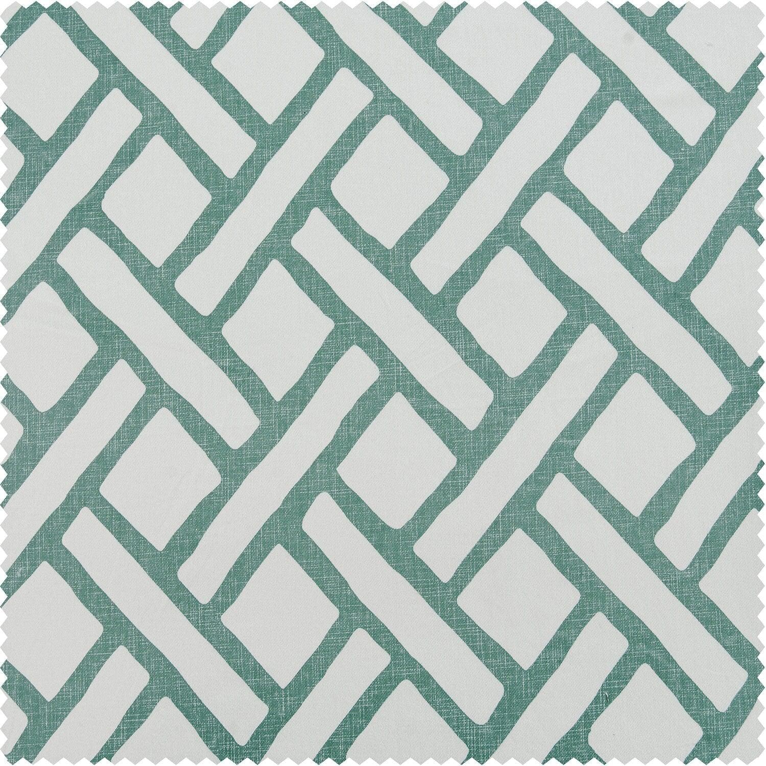 Slate Blue Geometric Printed Cotton Fabric Swatch for Upholstery, Curtains & Home Decor | Premium Garden Path Design | Eco-Friendly & Durable Material