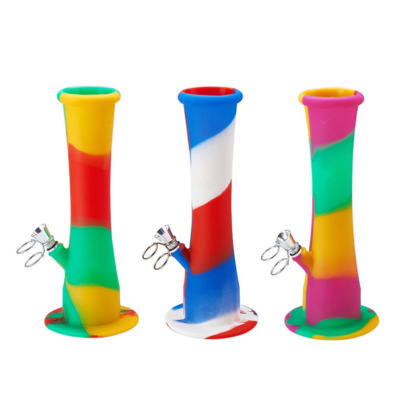 Premium Silicone Pipe with Metal Bowl - Durable & Colorful Tobacco Pipe for Smoking Herbs & Spoons | Perfect for Travel, Camping & Outdoor Use