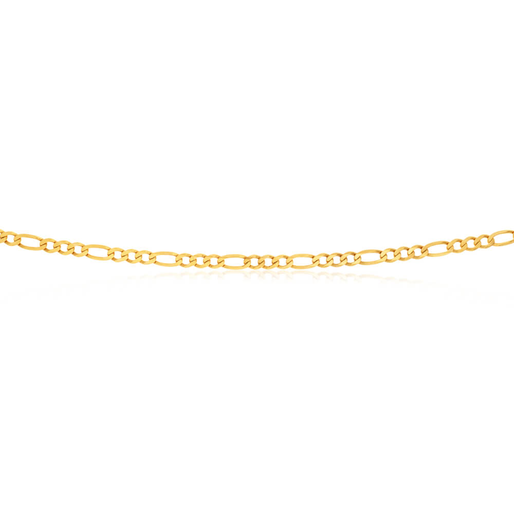 9ct Elegant Yellow Solid Gold Figaro Chain for Women - Stylish Jewelry Gift for Birthday, Anniversary & Special Occasions