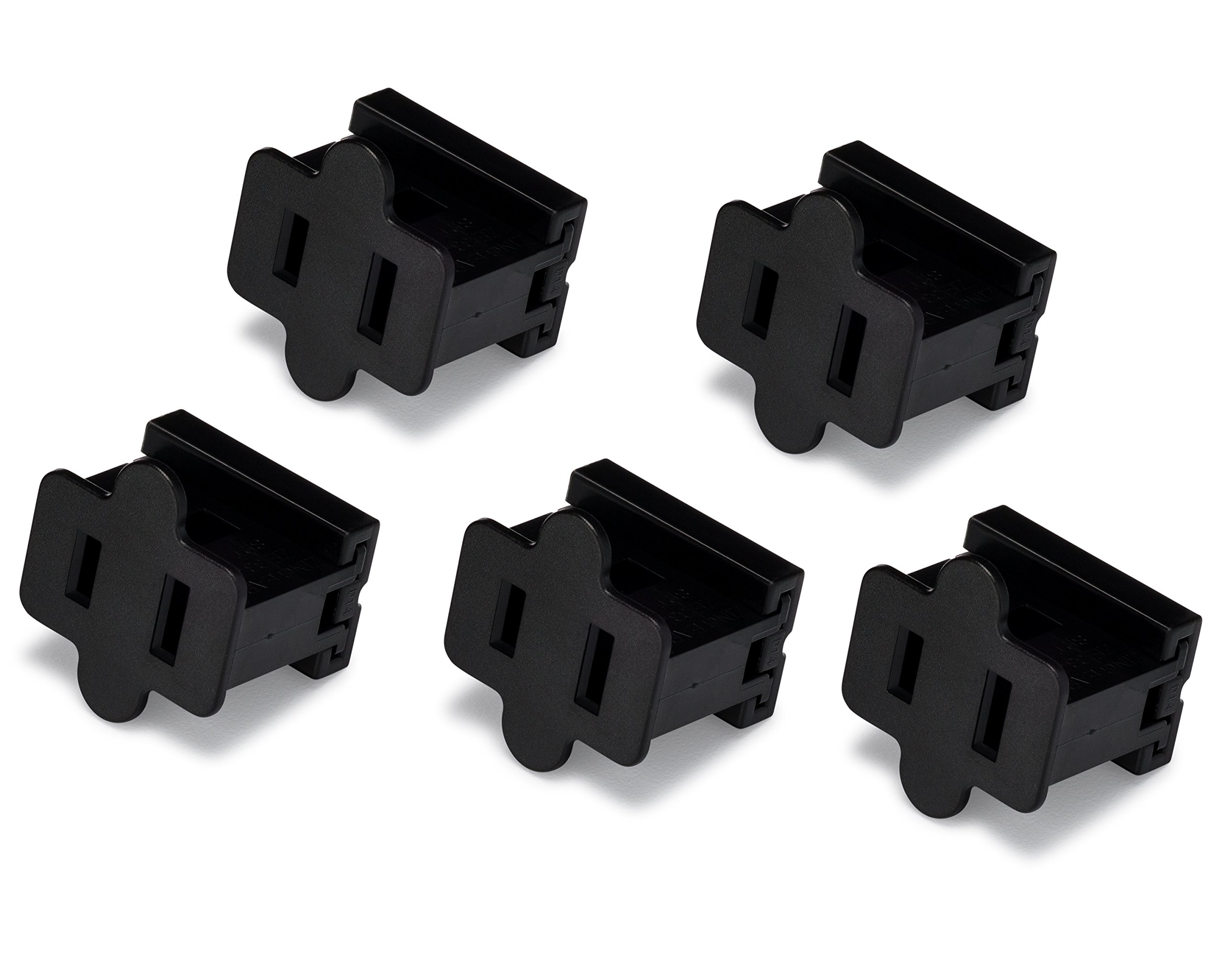 Black Female Inline Pass Through Slip Plug SPT-1 - 10 Amp Customizable Zip Plug for Professional Christmas Lights (100 Pack) - Perfect for Holiday Decorations, Indoor/Outdoor Lighting, and DIY Projects