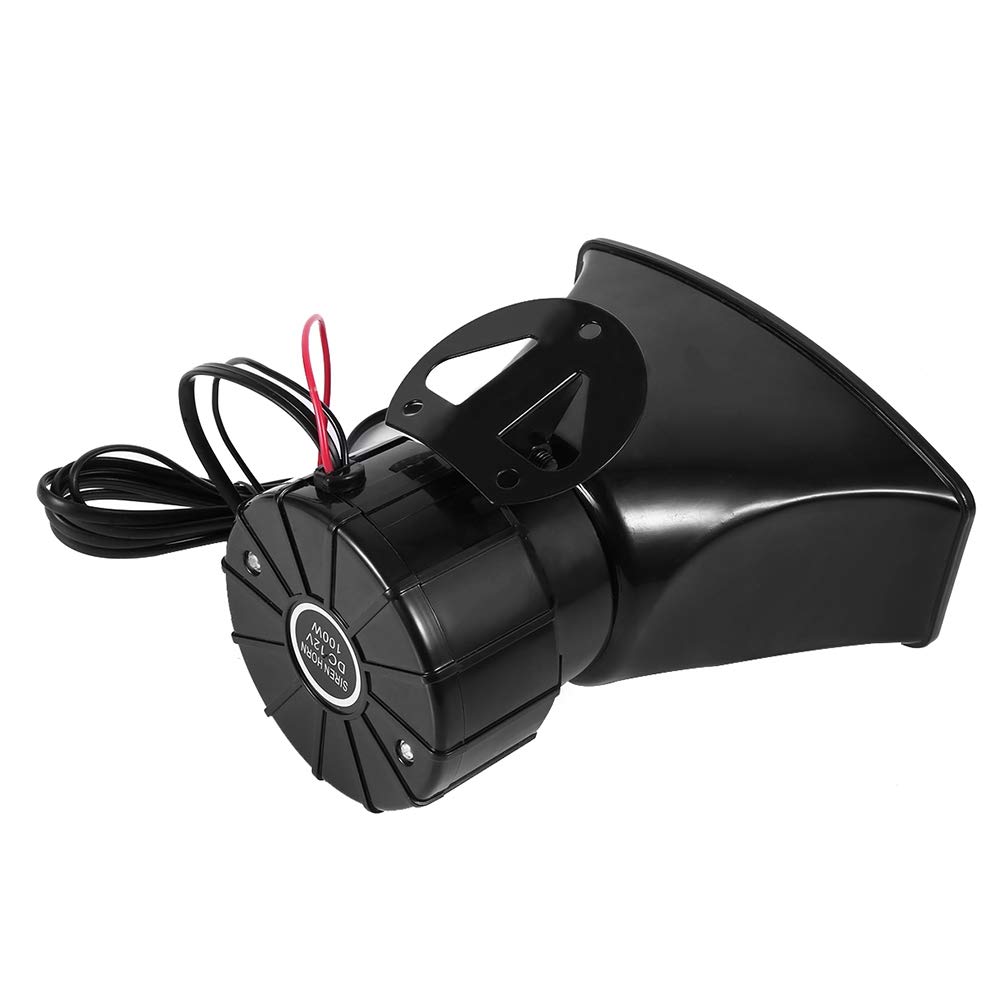 12V 100W 7-Tone Emergency Car Siren Speaker with Mic & PA System - 120dB Loud Vehicle Horn for Police, Ambulance, Security Trucks, Boats & Vans - Ideal for Emergency Alerts, Traffic Control & Public Safety