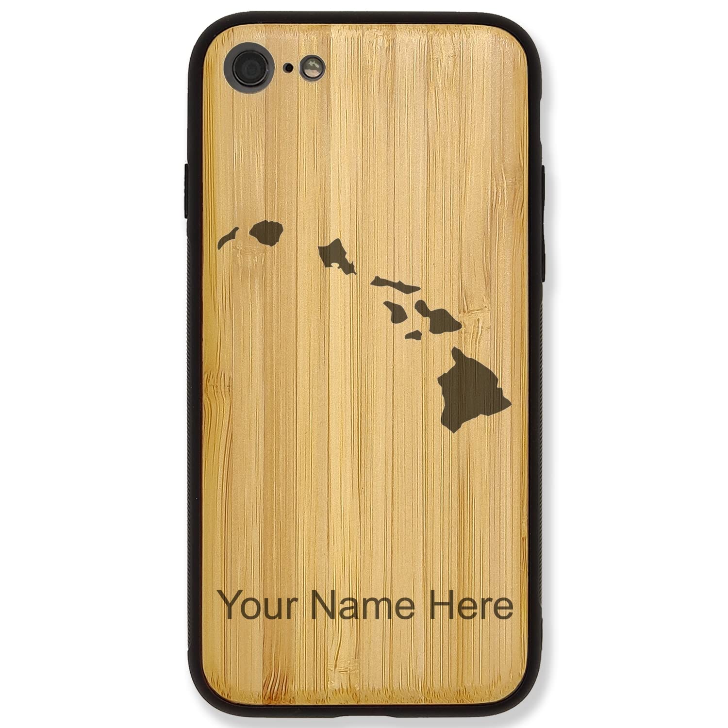 Hawaiian Islands Bamboo Phone Case Compatible with iPhone 6 & 6s - Custom Engraved Protective Cover for Beach Vacation & Tropical Travel