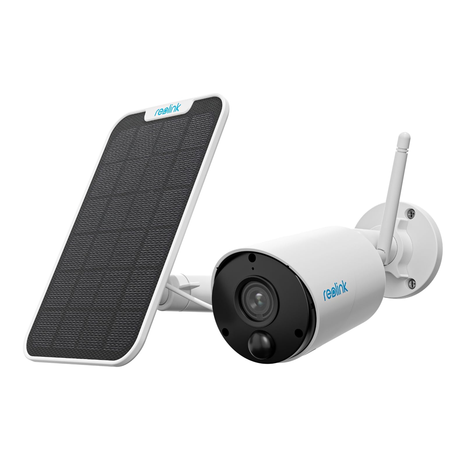 Reolink Argus Eco+ 2K Wireless Outdoor WiFi Security Camera with Solar Panel - Battery Powered, Night Vision, Two-Way Audio & Smart Person Detection - Ideal for Home Security, Backyard Monitoring & Business Surveillance