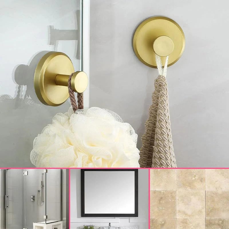 2024 Strong Suction Cup Hooks for Shower & Bathroom - No Drill Wall Hooks, Heavy Duty Circular Window Suction Hooks (Black, 2 Pack) - Perfect for Hanging Towels, Robes & Shower Accessories