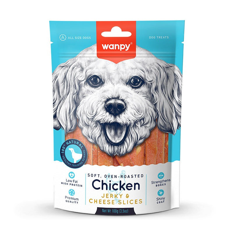 Wanpy Oven Roasted Dog Jerky Treats 100g - 6 Flavor Varieties for Small & Large Dogs | Natural Protein Snacks for Training & Rewards