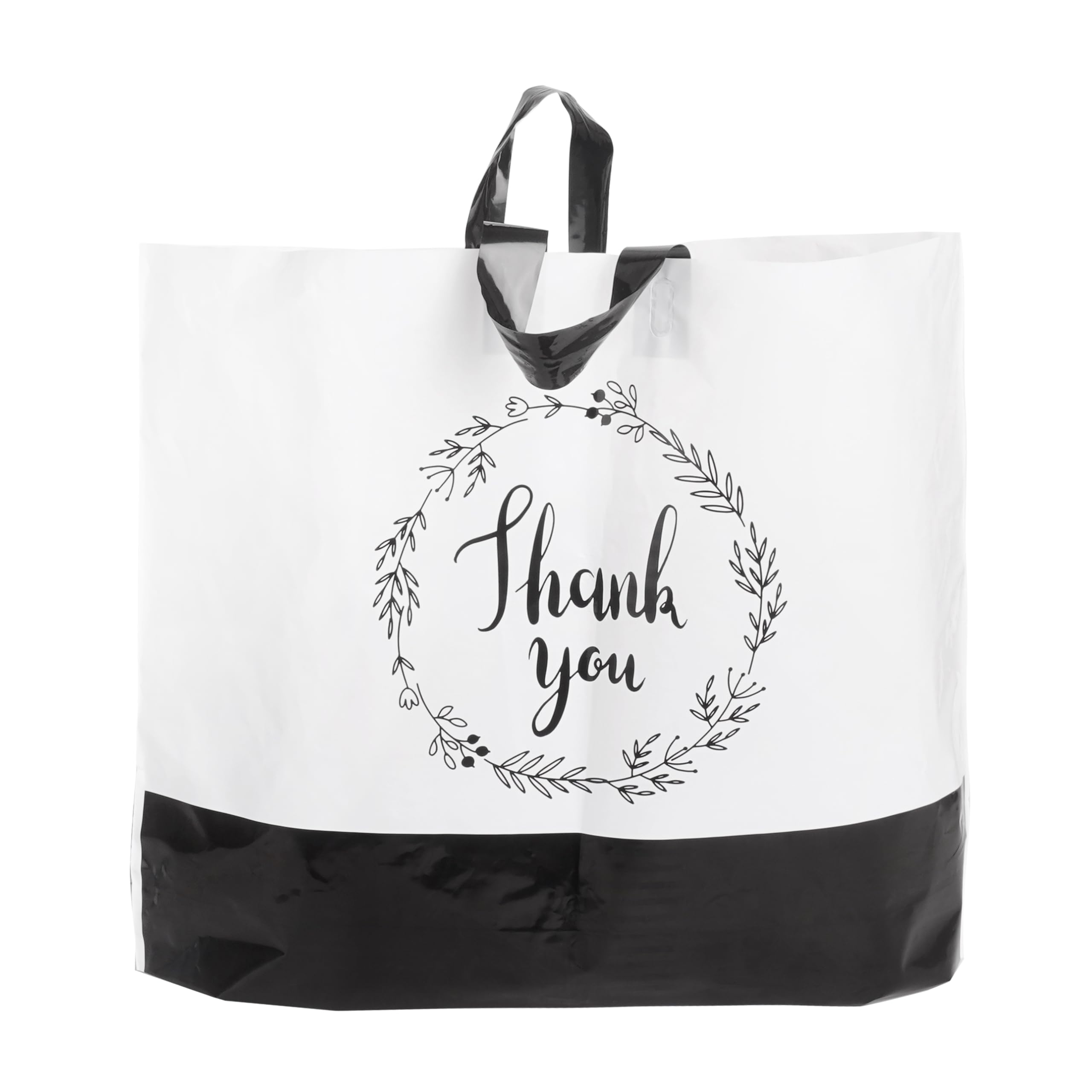 Thank You Bags with Handles - 60 Pack White Plastic Shopping Bags (19x15 Inches, 3 Mil) for Small Business, Retail & Boutique | Durable Gift Bags for Packaging, Party Favors & Customer Appreciation