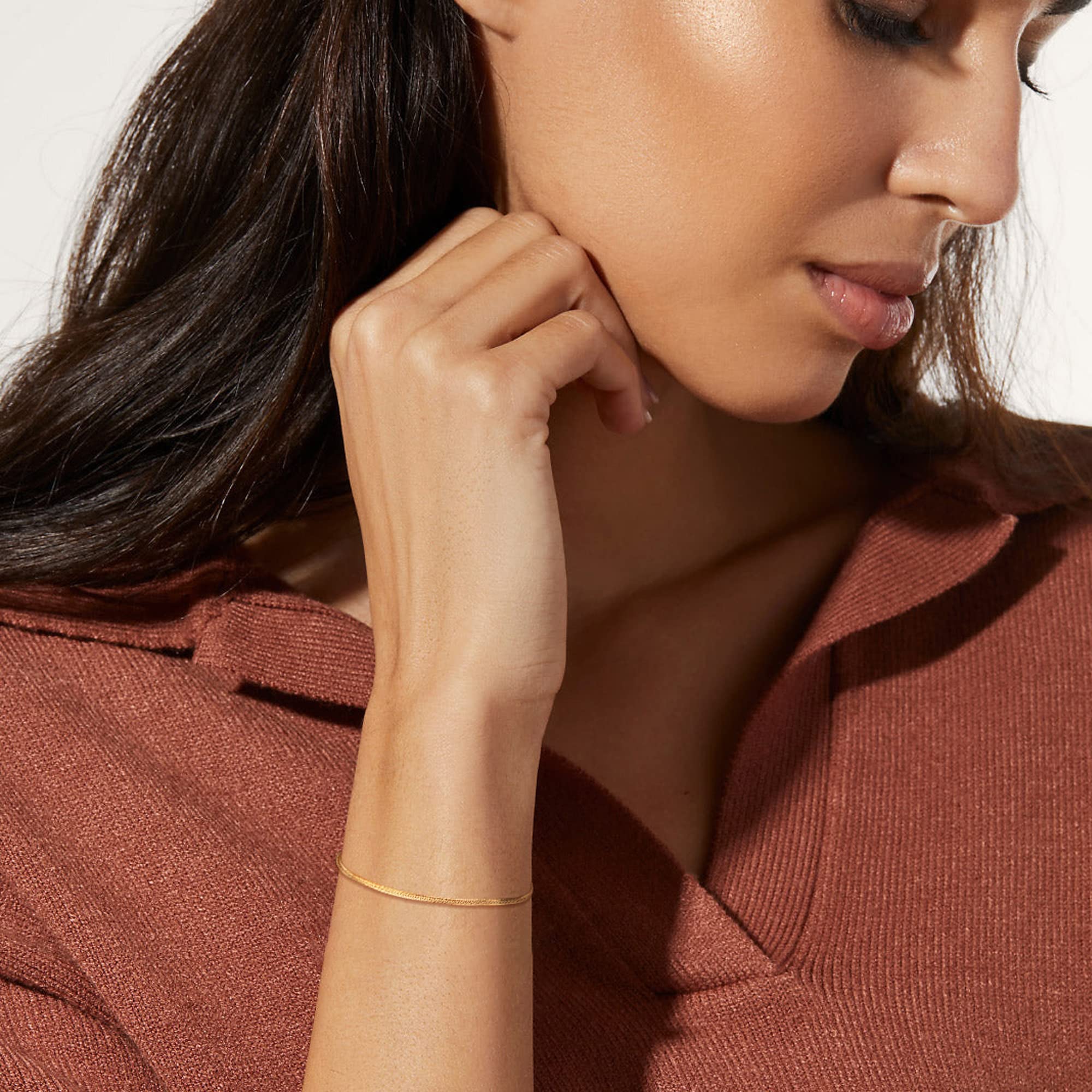 14K Gold Plated Women's Bracelet - Snake Herringbone Figaro Cuban Bead Paperclip Cable Box Chain Jewelry for Everyday Wear, Gift Giving & Special Occasions