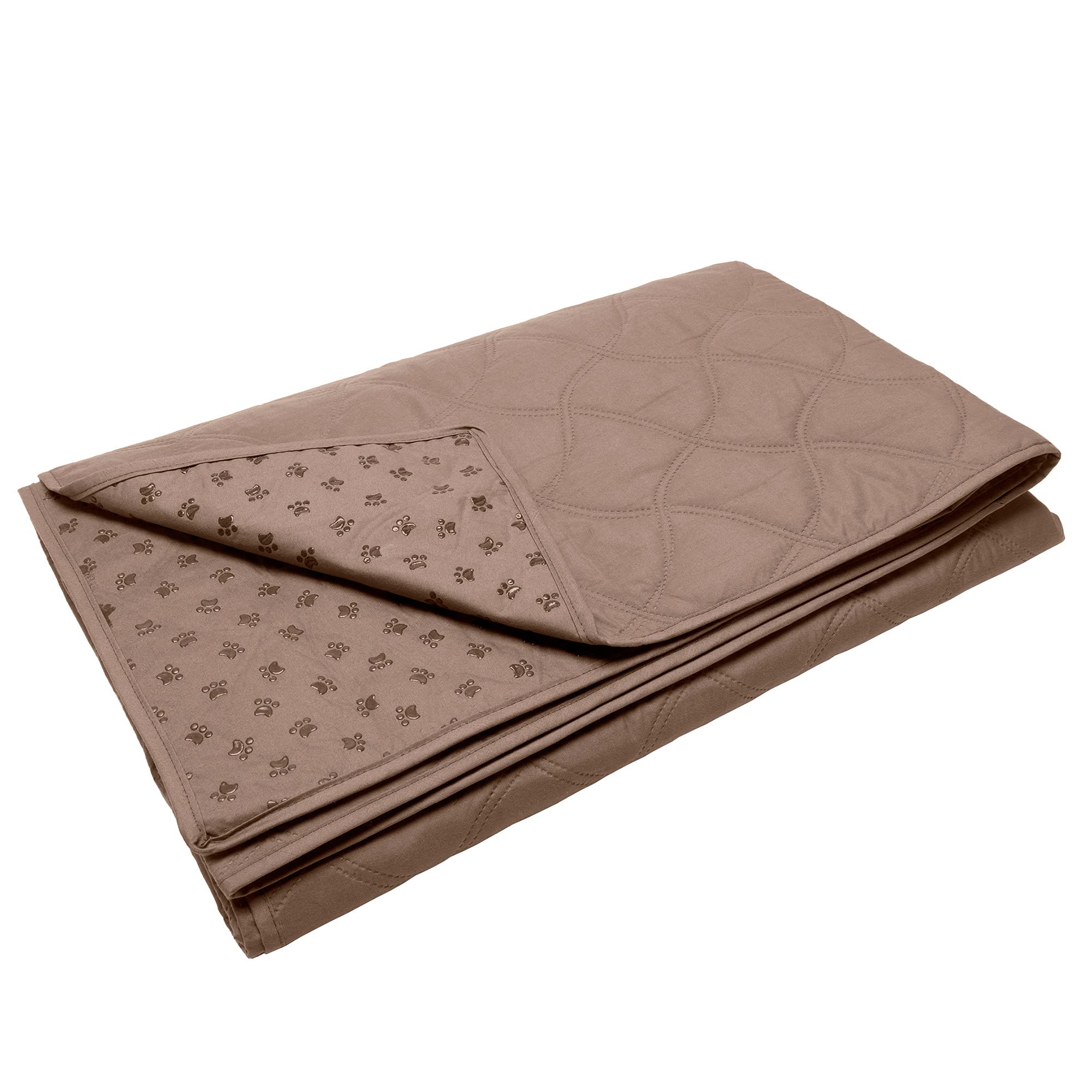 Furhaven Waterproof & Non-Slip Full Size Mattress Cover Protector for Dogs & Cats - Washable Quilted Twill Blanket for Pet Beds, Couches & Car Seats - Medium/Full Size Brownstone - Perfect for Home, Travel & Car Use