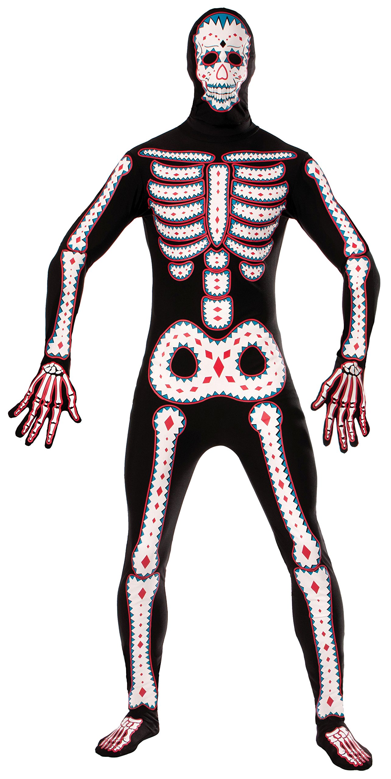 Men's Day of the Dead Costume with Disappearing Man Design - Halloween Party, Cosplay, and Themed Events Outfit
