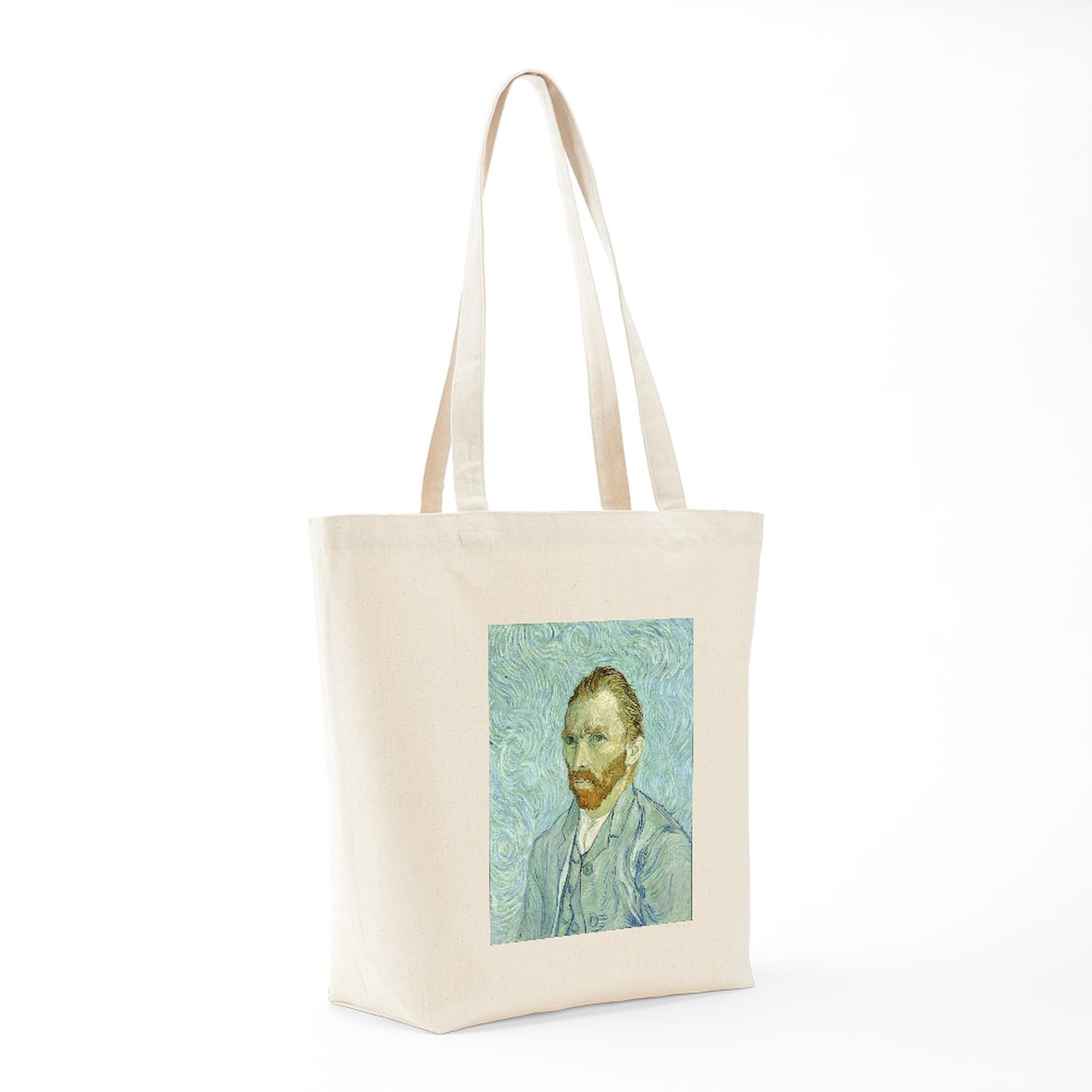 Vincent Van Gogh Irises Tote Bag - Natural Canvas Reusable Shopping Bag for Groceries, Beach & Everyday Use