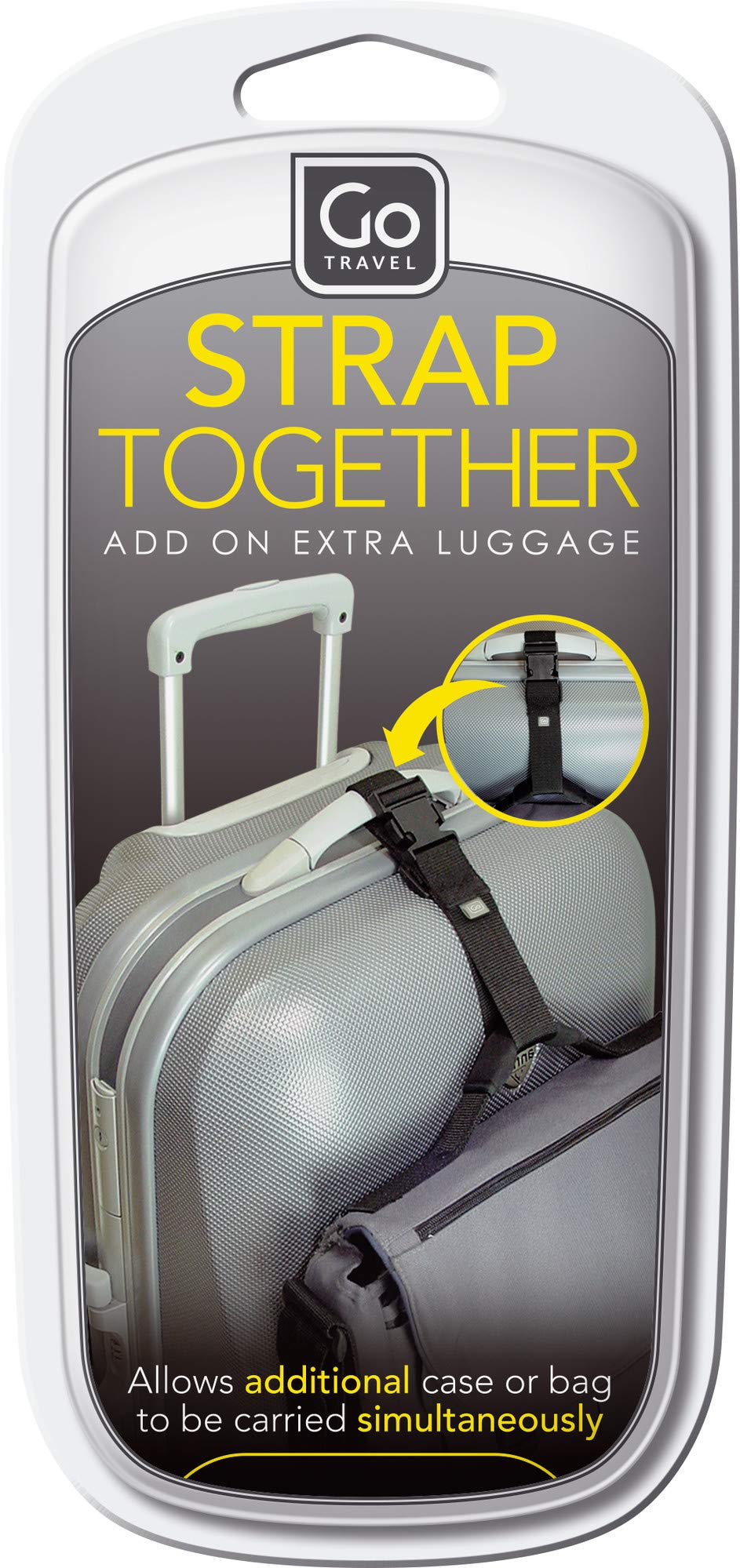 Design Go Go Travel Add A Bag Strap - Adjustable Luggage Shoulder Strap for Suitcases & Backpacks (Black, One Size) - Perfect for Air Travel, Commuting & Hands-Free Convenience