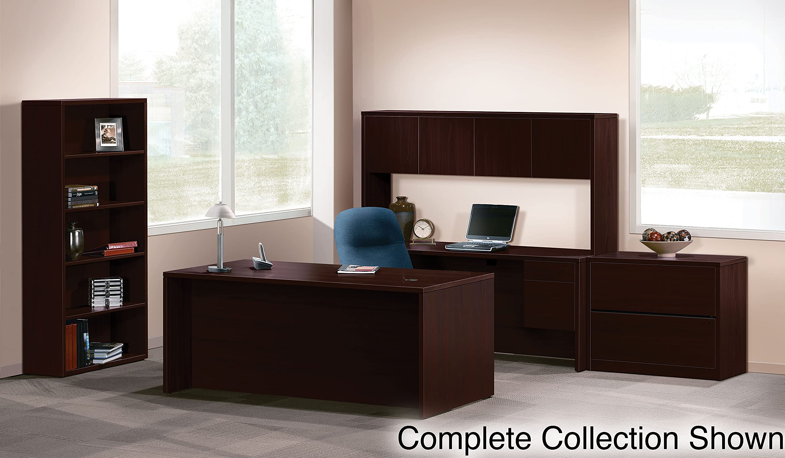 HON10583RNN - HON 10500 Series Right Single Pedestal Office Desk with File Drawer - Perfect for Home Office, Corporate Workspace & Professional Environments