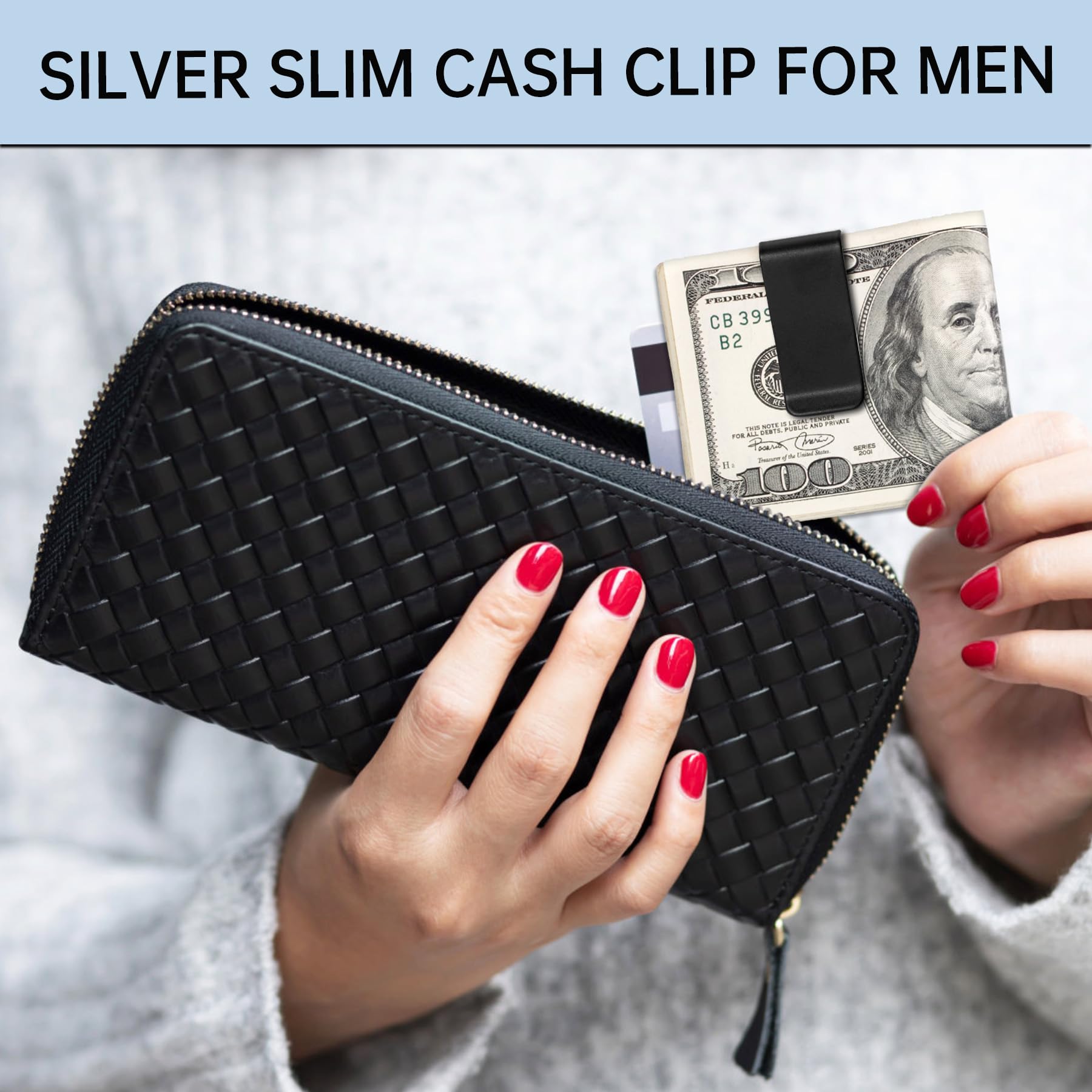 10Pcs Stainless Steel Money Clip for Men - Slim Silver Metal Cash Holder | Minimalist Pocket Wallet for Bills & Cards | Perfect for Travel, Business & Everyday Use
