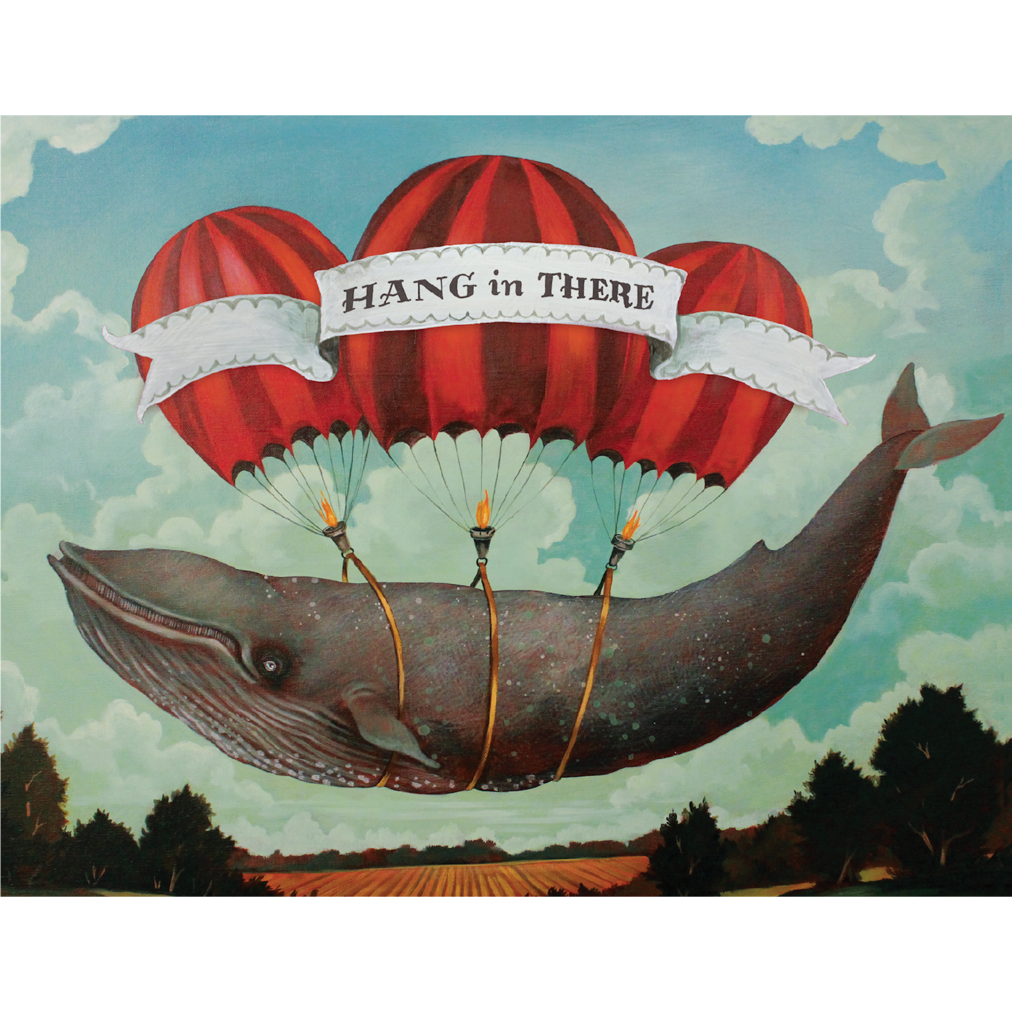 Hester & Cook Hang In There Whale Greeting Card - Encouragement Card for Friends, Family & Coworkers - Perfect for Birthdays, Thank You & Get Well Wishes