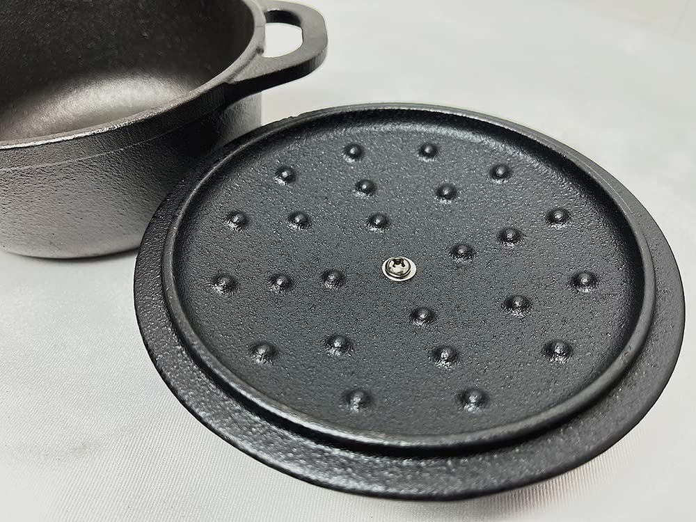 HAWOK Pre-Seasoned Cast Iron Dutch Oven with Trivet - 5.5 Quart Enameled Cookware for Baking, Roasting & Slow Cooking - Perfect for Soups, Stews & Bread Making in Oven or Campfire