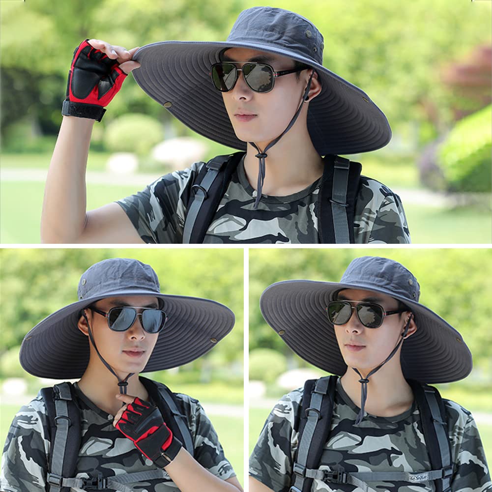 Peicees Super Wide Brim Sun Hat for Men & Women - UPF 50+ UV Protection Fishing Bucket Hat, Safari & Cowboy Style Summer Outdoor Hat | Perfect for Beach, Hiking, Gardening and Travel