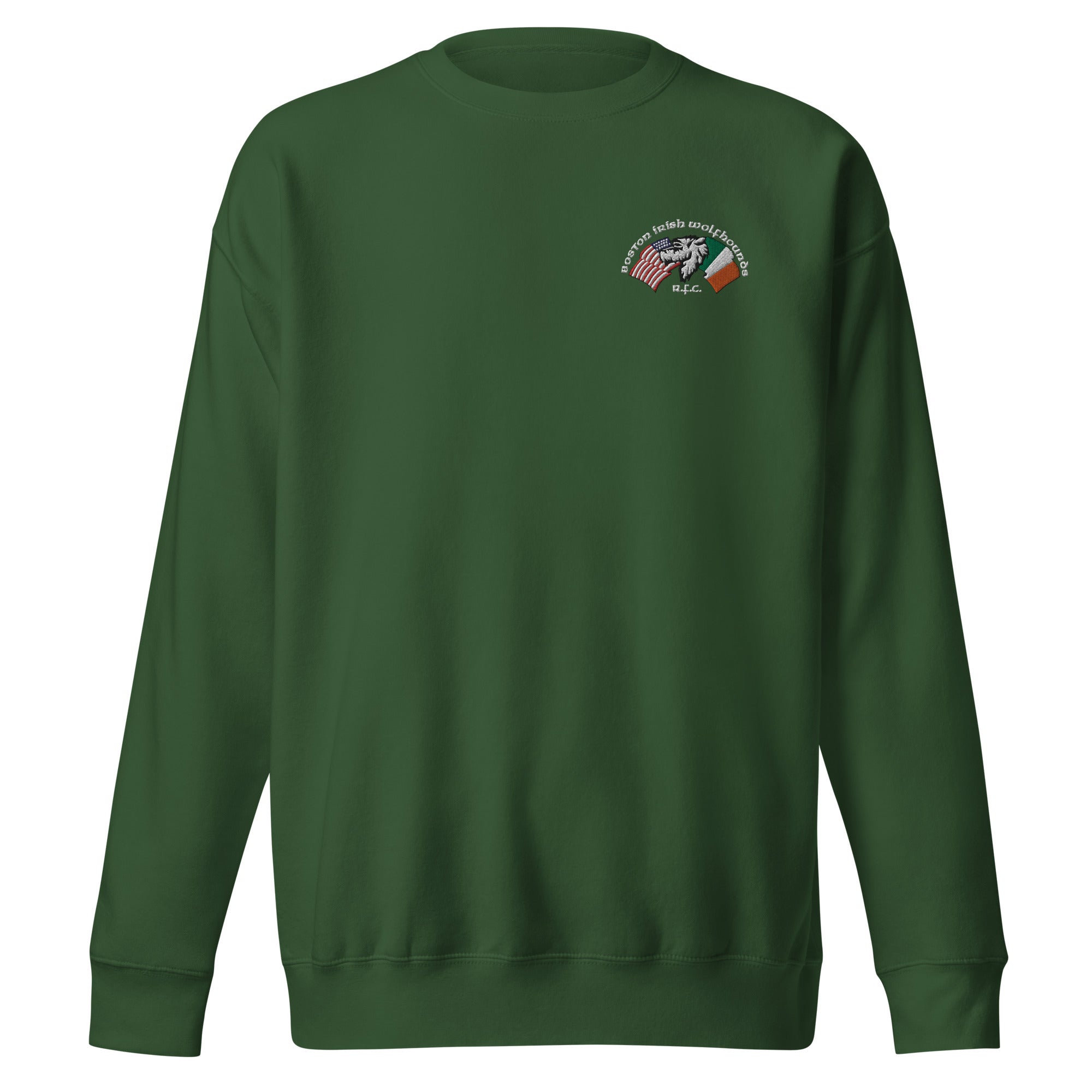 Boston Irish Wolfhounds YRFC Embroidered Crewneck Sweatshirt - Comfortable Cotton Pullover for Men & Women - Perfect for Football Games, Tailgating & Casual Wear