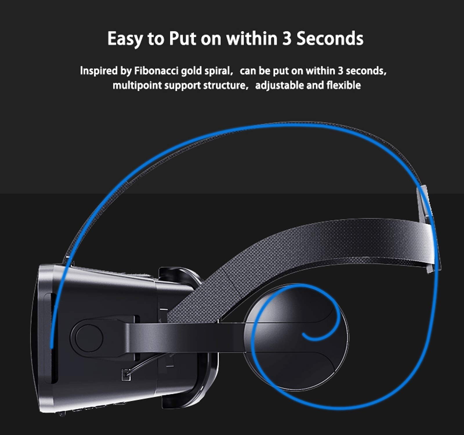 Best VR Headset for Gaming & Movies - 120°FOV Virtual Reality Goggles with Stereo Sound | Comfortable Design for iPhone & Android Phones (4.5-6 inch) | Perfect for Mobile Gaming, 360° Videos & Immersive Experiences