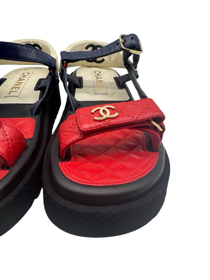 Chanel Women's Lambskin Logo Platform Shoes Size 37.5 (US 7.5) - Luxury High Heels for Parties, Weddings & Special Occasions