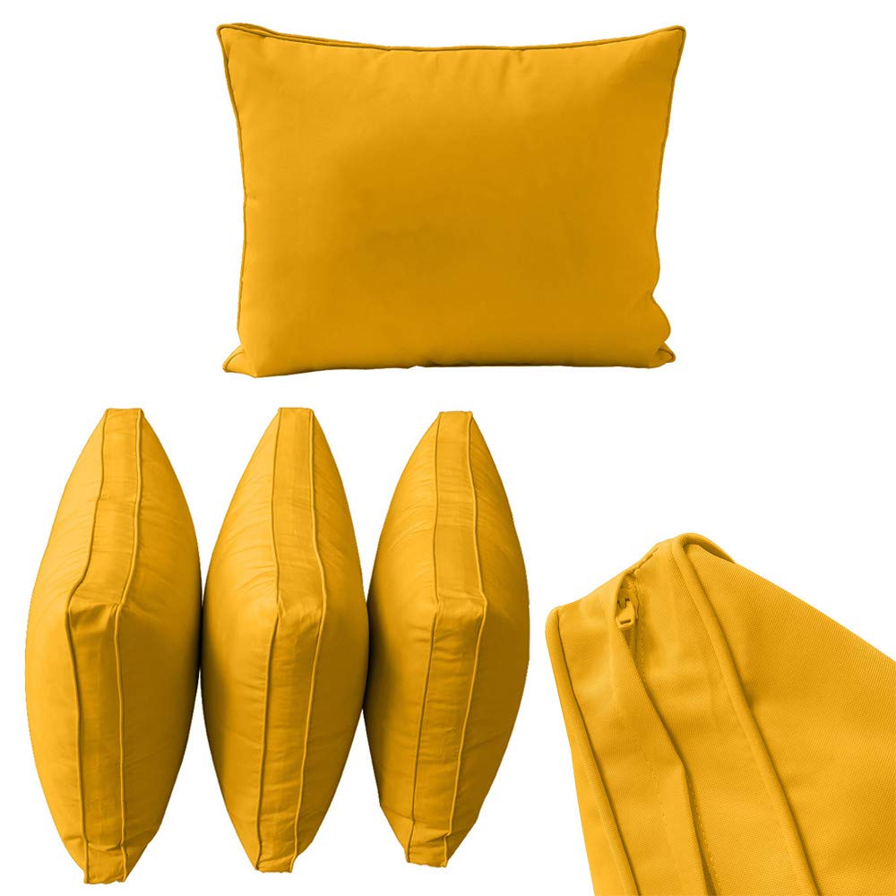 Prolinemax Queen Size Outdoor Style 3-Piece Daybed Set - Piped Trim Mattress Cover, Bolster Pillow & Fitted Sheet AD108 | Perfect for Patio, Sunroom, Poolside & Backyard Lounging