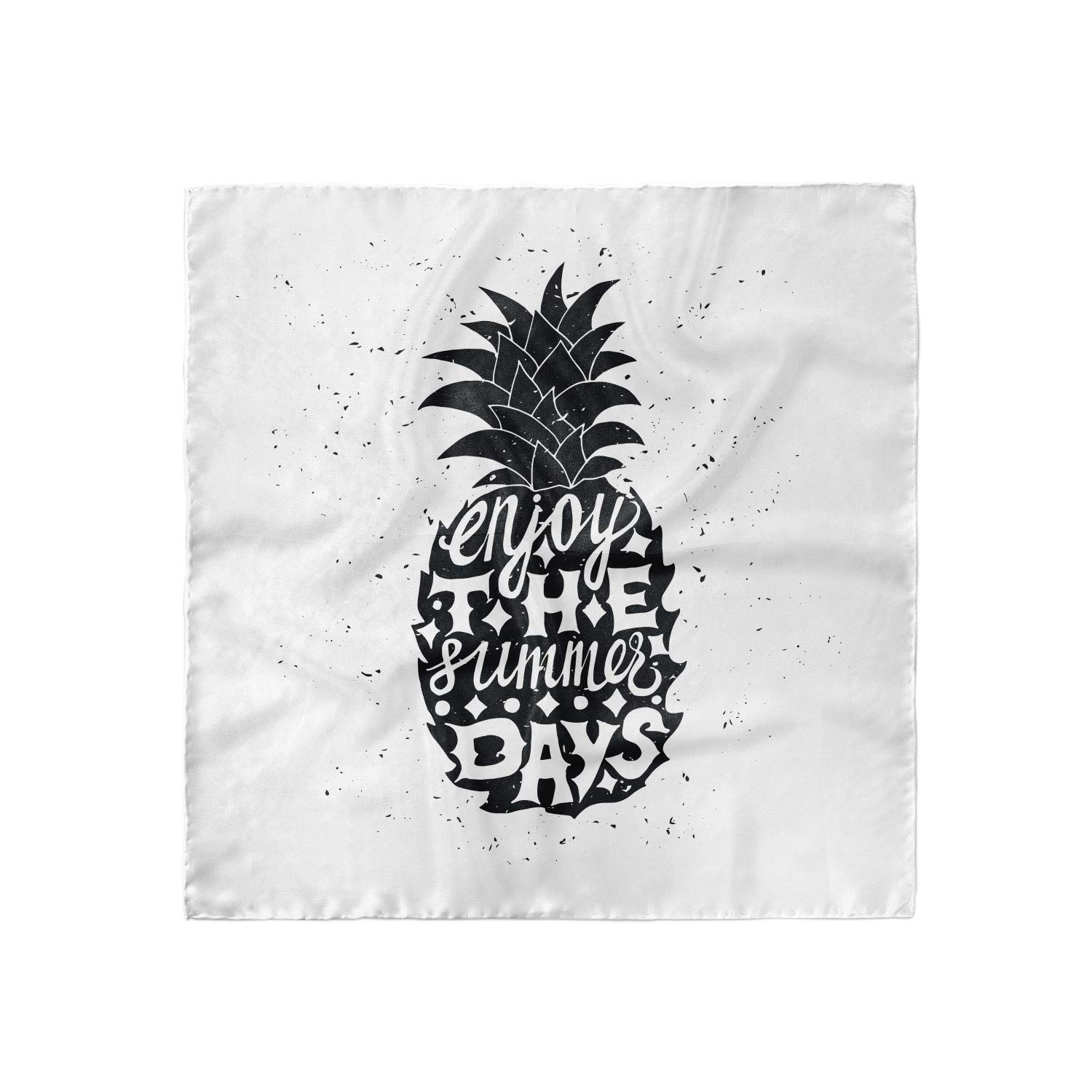 Ambesonne Tropical Pineapple Print Headscarf - Hawaiian Fruit Design Hijab Scarf for Women, Beach Cover Up, Summer Fashion Accessory