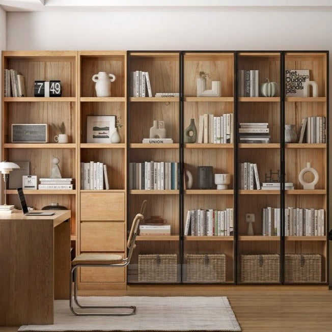 Solid Oak and Ash Wood Bookcase - Sturdy Bookshelf for Home, Office & Library - Perfect for Organizing Books, Decor & Storage