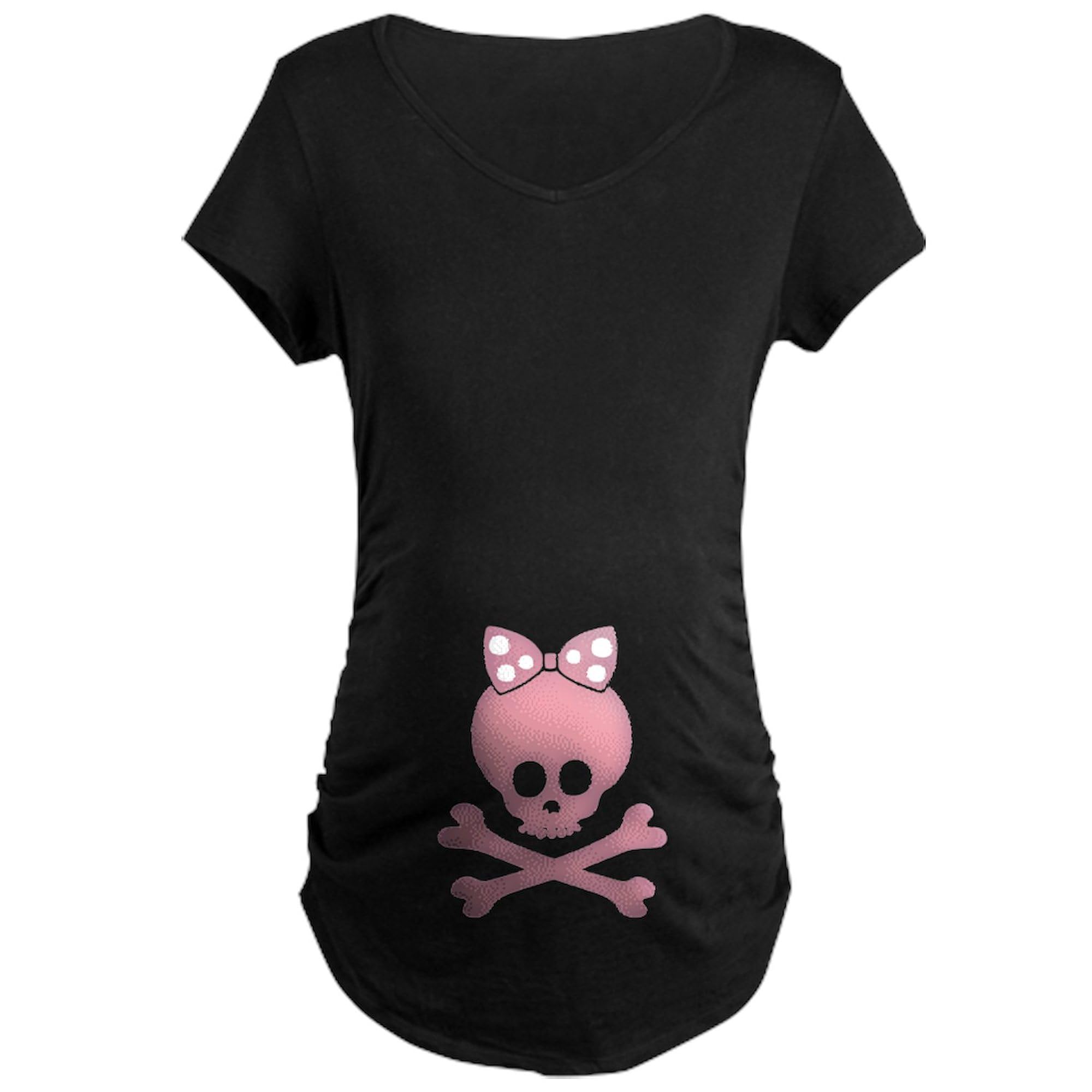 Women's Maternity Ruched Side T-Shirt - Molly Bow Dot P Design - Comfortable Pregnancy Shirt for Casual Wear & Baby Showers | CafePress