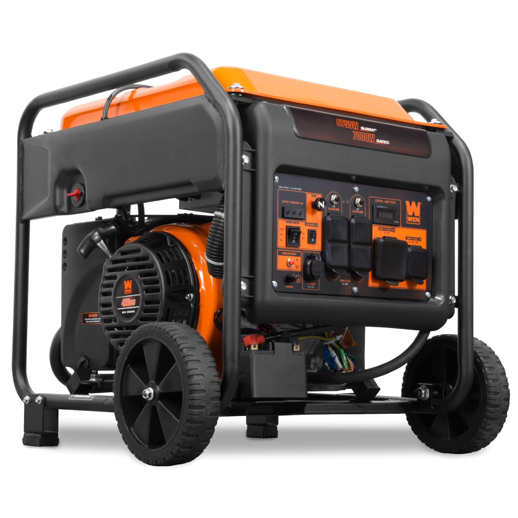 **WEN GN875i 8750-Watt Portable Inverter Generator with Electric Start - 120V/240V RV Ready, CARB Compliant - Ideal for Camping, Home Backup & Outdoor Power Needs**