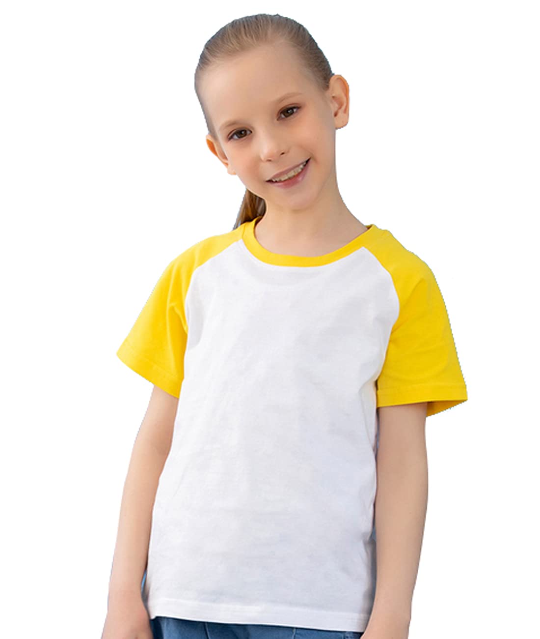 Kids Boys Girls Summer Crewneck Cotton Patchwork Short Sleeve T-Shirt - Comfortable & Stylish Casual Wear for Playdates, Beach Outings & Family Vacations