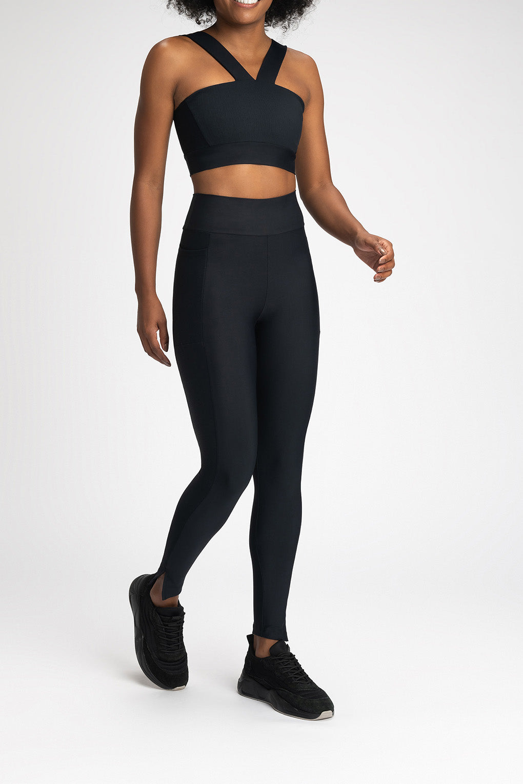 High Waist Ribbed Block Pocket Leggings for Women - Comfortable Workout Yoga Running Pants - Perfect for Gym, Lounge & Everyday Wear