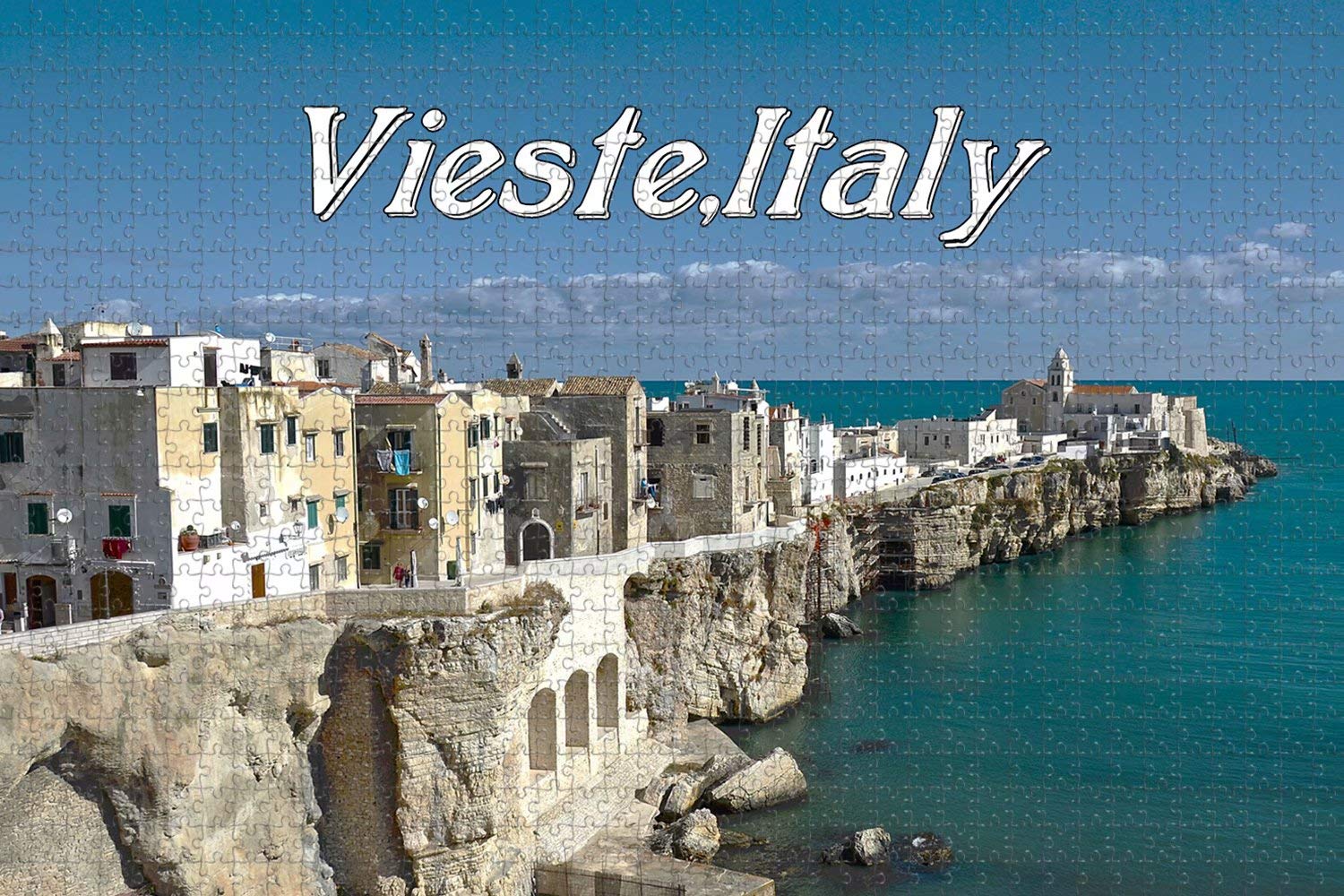 1000-Piece Wooden Jigsaw Puzzle for Adults - Vieste Italy Travel Souvenir & Home Decor Challenge