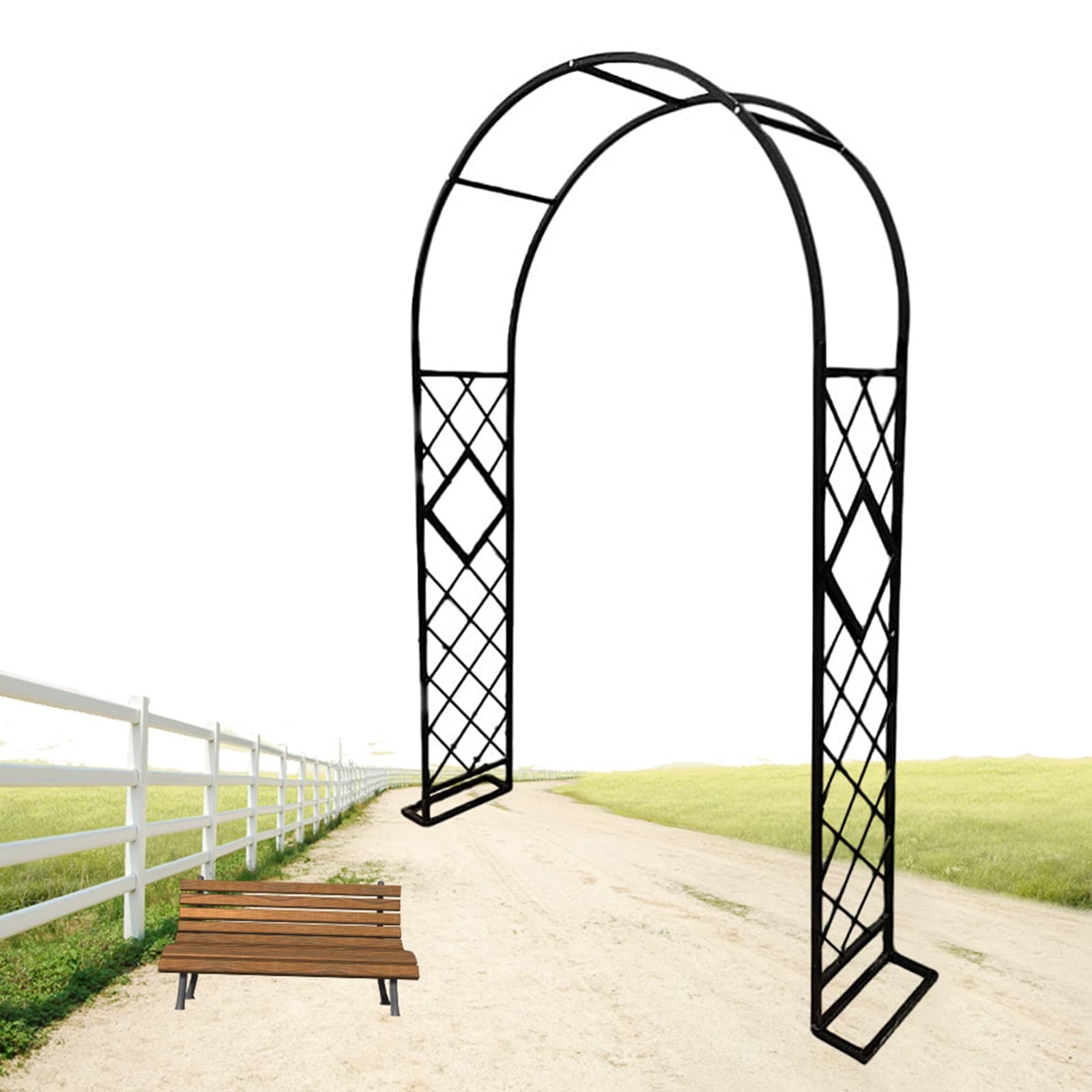 Outdoor Garden Arch Trellis for Climbing Plants - Rose Arbor Wedding Arch, Yard Pergola & Party Decoration (6ft, 6.5ft, 7.2ft, 10ft, 10.5ft) - Perfect for Vine Support, Ceremony Backdrops & Outdoor Decor