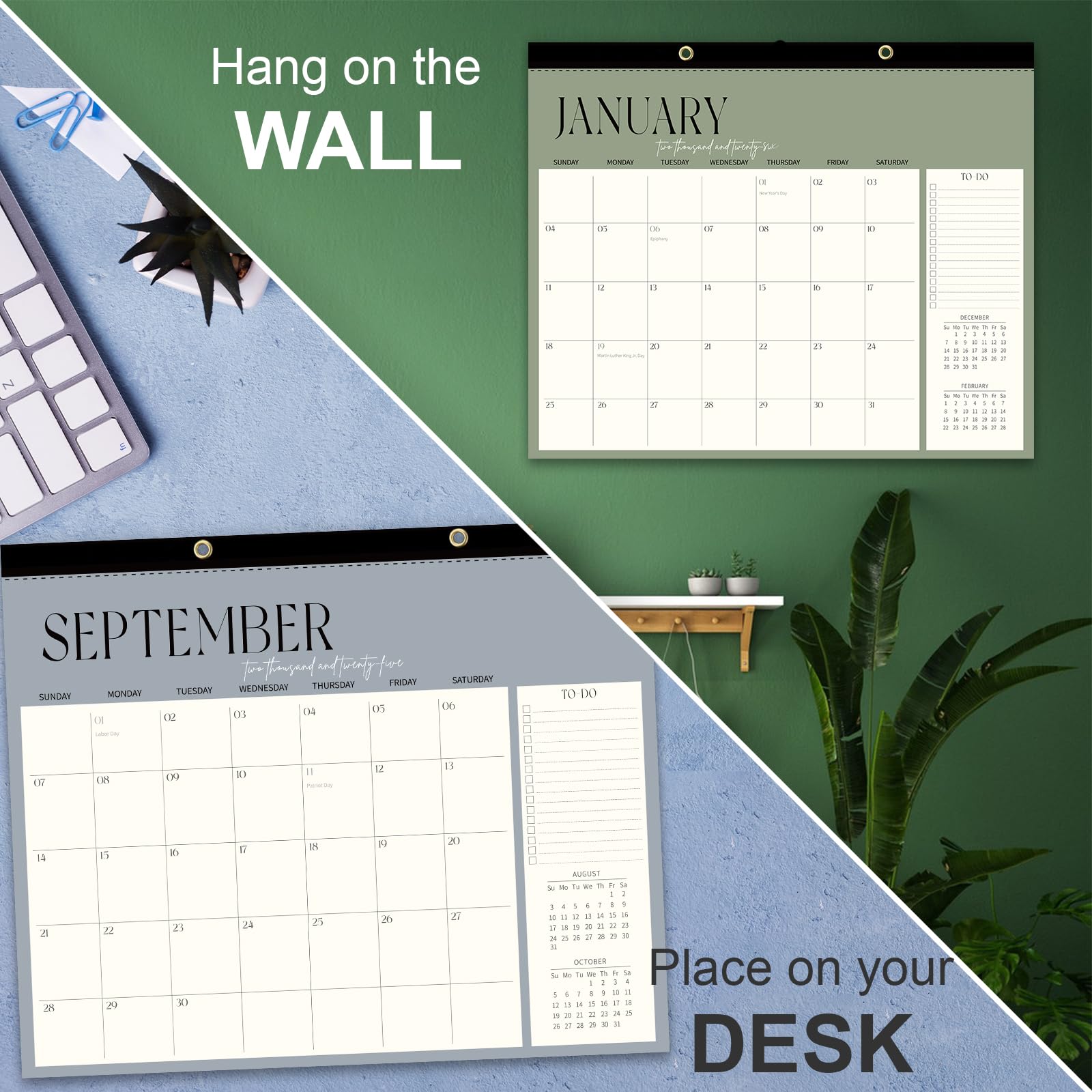 Guasslee 2025-2026 Large 18-Month Desk & Wall Calendar (Jan 2025 - June 2026) - 17