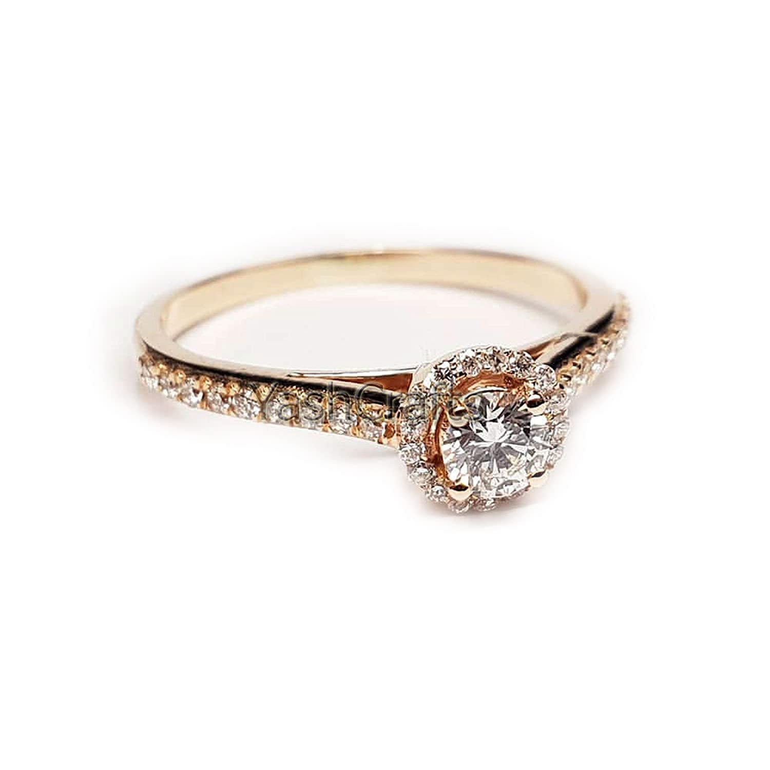 Zircon Ring for Women - Rose Gold Plated Wedding & Engagement Ring - Elegant Silver Jewelry Gift for Valentine's Day, Anniversary & Proposal - Perfect for Special Occasions & Everyday Wear