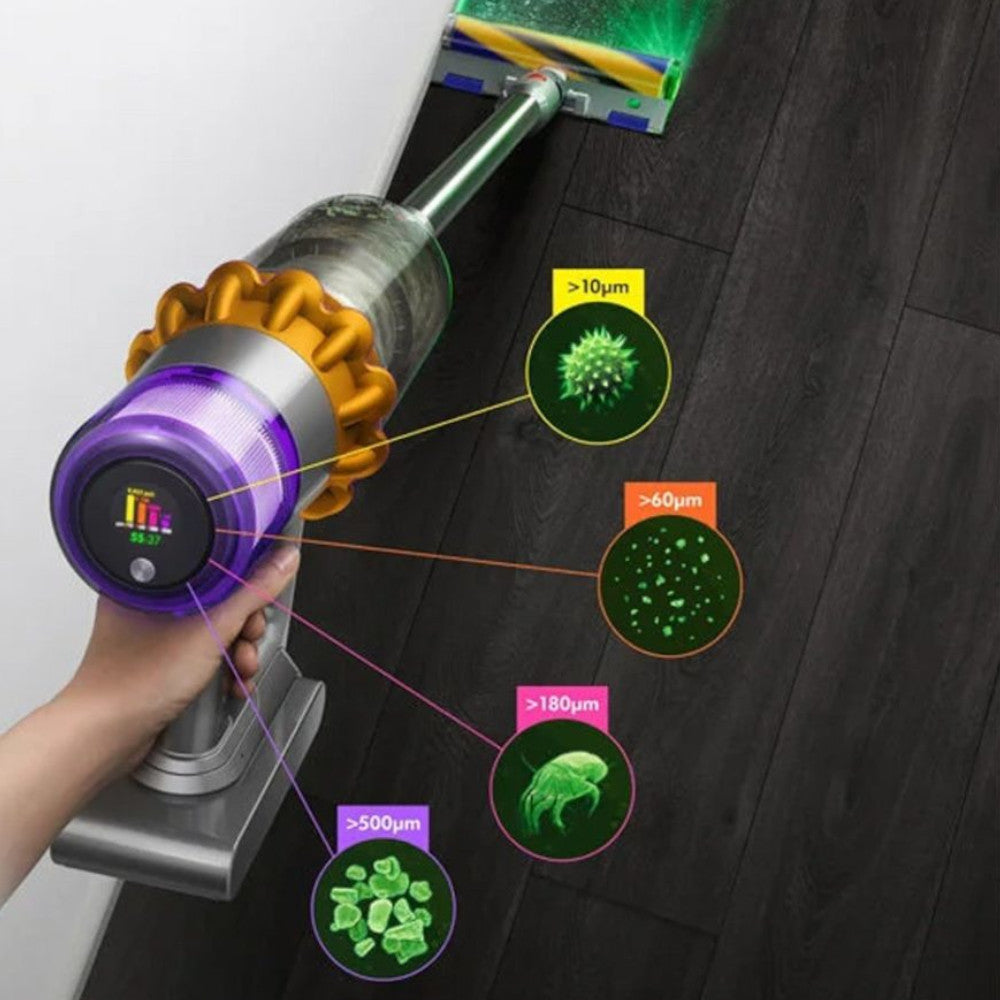 Refurbished Dyson V15 Detect Cordless Vacuum Cleaner with 1 Year Warranty - Lightweight Powerful Suction for Pet Hair, Hard Floors & Carpets | Perfect for Home Cleaning & Allergy Relief