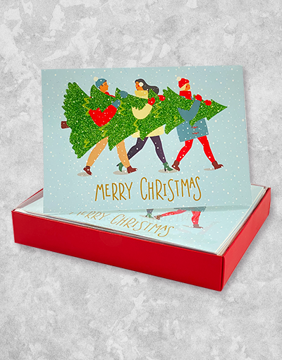 15 Count Boxed Christmas Cards - Elegant Holiday Greeting Cards for Family & Friends - Perfect for Christmas Gifts, Party Invitations & Festive Decorations