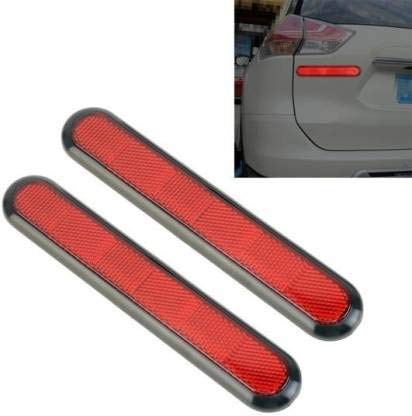 JainFam® 2-Pack Red Reflective Safety Stickers for Cars - High Visibility Warning Decals for Tata Indica eV2 & Other Vehicles - Ideal for Night Driving, Emergency Roadside Safety, and Vehicle Visibility Enhancement