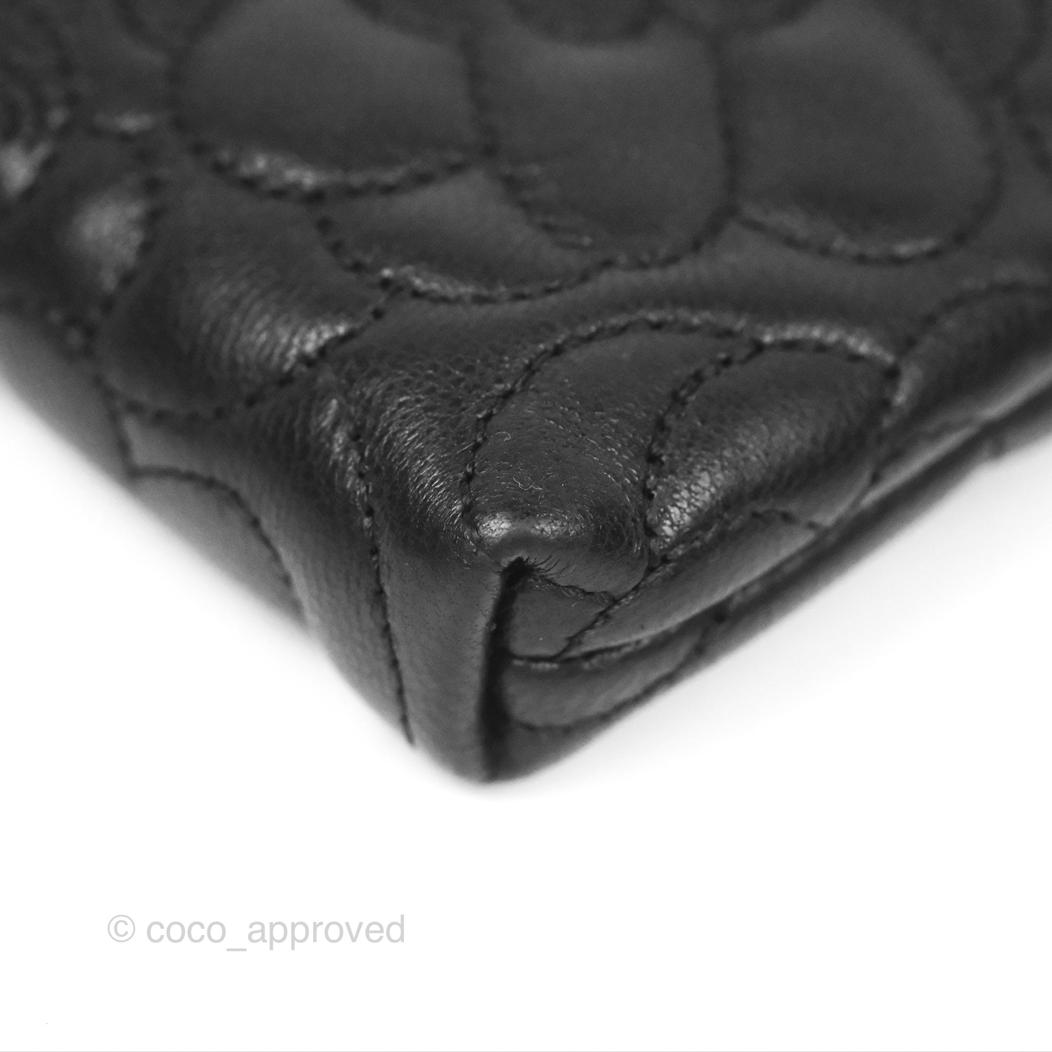 Chanel Camellia Pochette Clutch Bag - Black Lambskin Leather with Gold-Tone Hardware | Evening Bag, Wedding Clutch, Luxury Handbag for Women