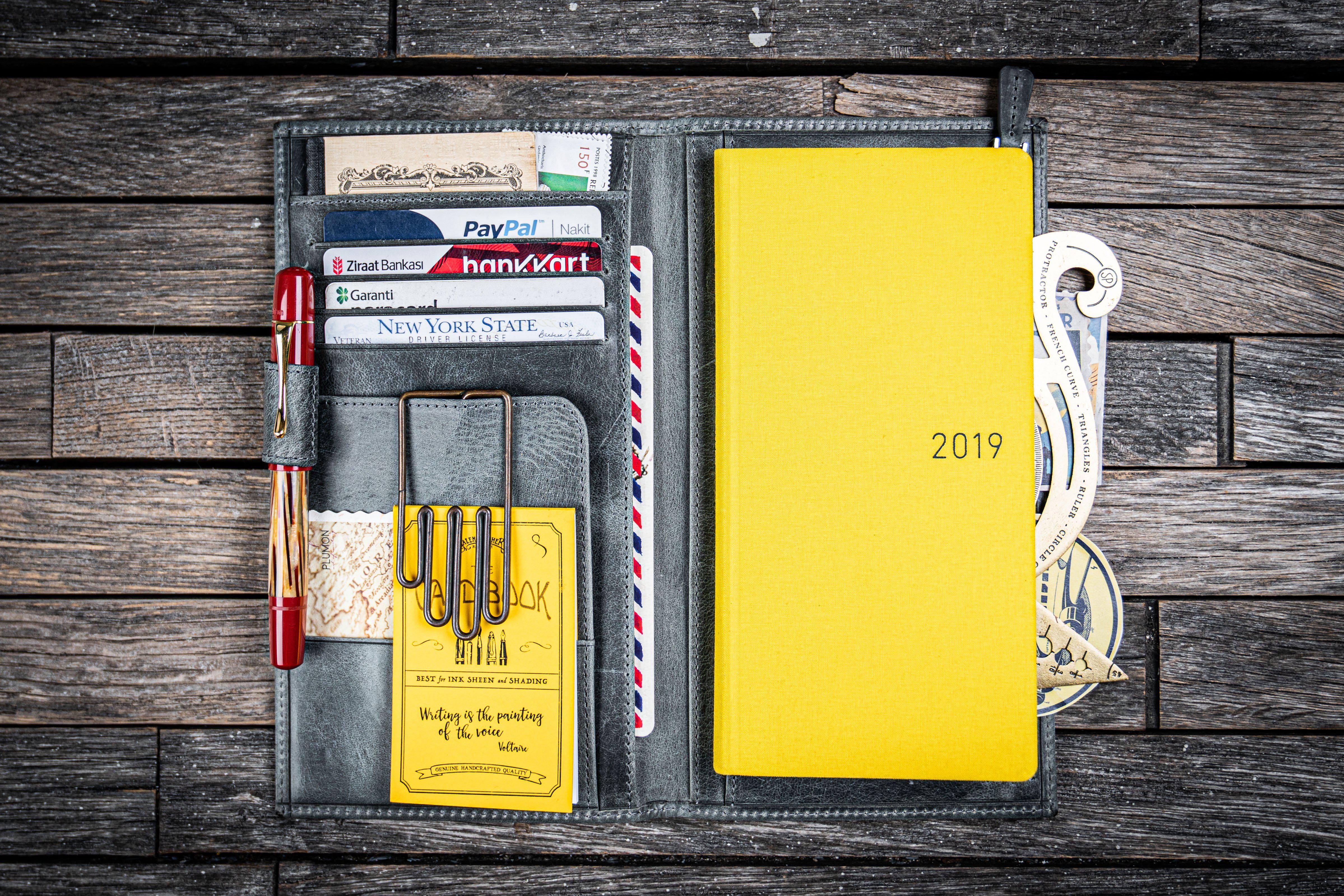 Genuine Leather Hobonichi Weeks Planner Cover - Crazy Horse Smoky Brown - Perfect for Journaling, Planning & Daily Organization