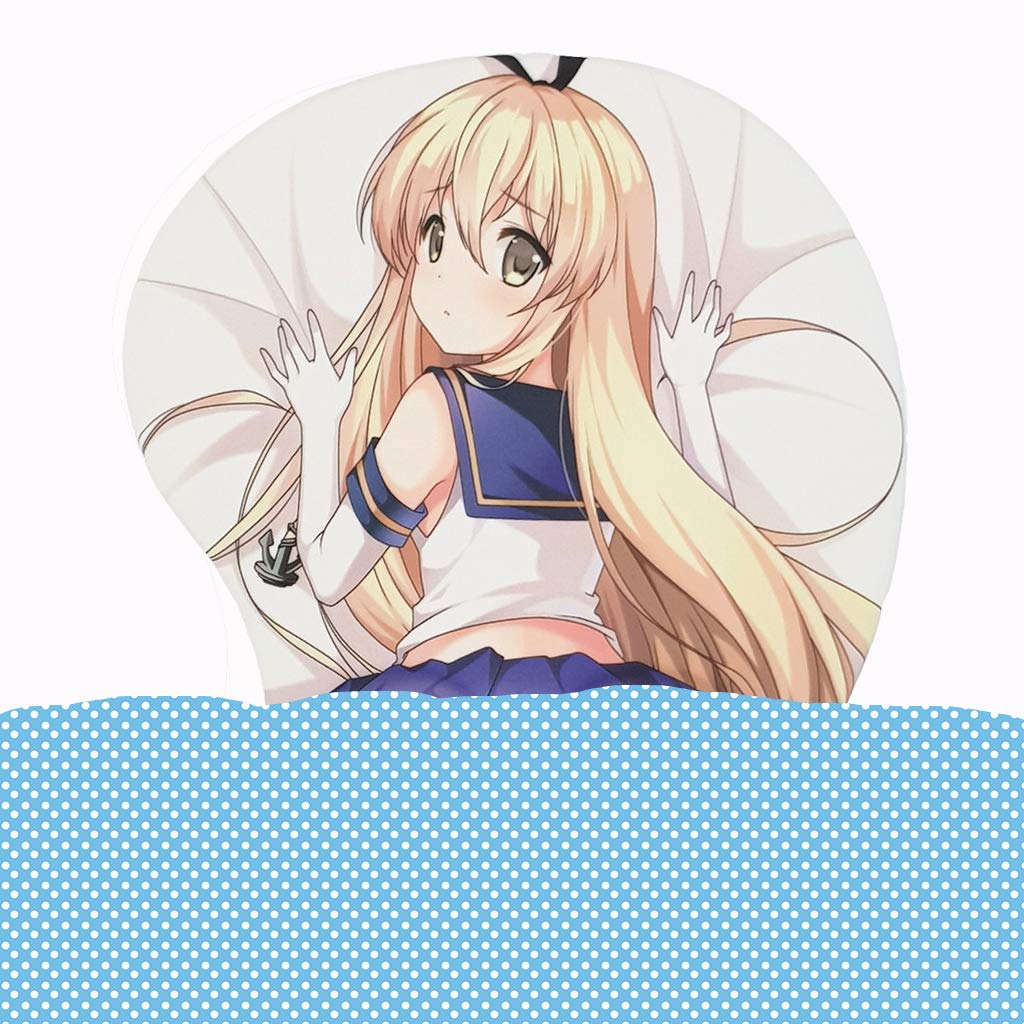 Anime Kancolle Shimakaze 3D Gaming Mouse Pad with 2-Way Skin - Soft Ergonomic Design for PC & Laptop Gamers - Perfect for Office, Home, and Gaming Setups (MP-Kancolle)
