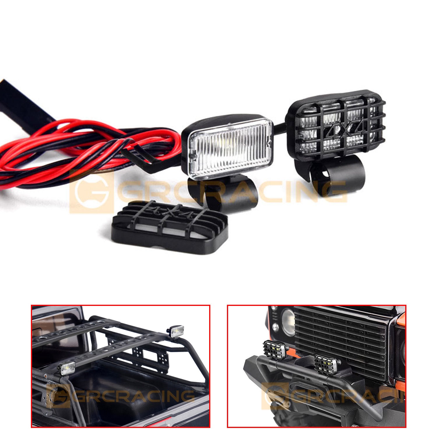 1 Pair Plastic Spot Lights for 1/14 1/10 1/8 RC Truck & Remote Control Crawler Car - 3-7.4V DIY Spare Parts | Perfect for Off-Road Adventures & Night Crawling