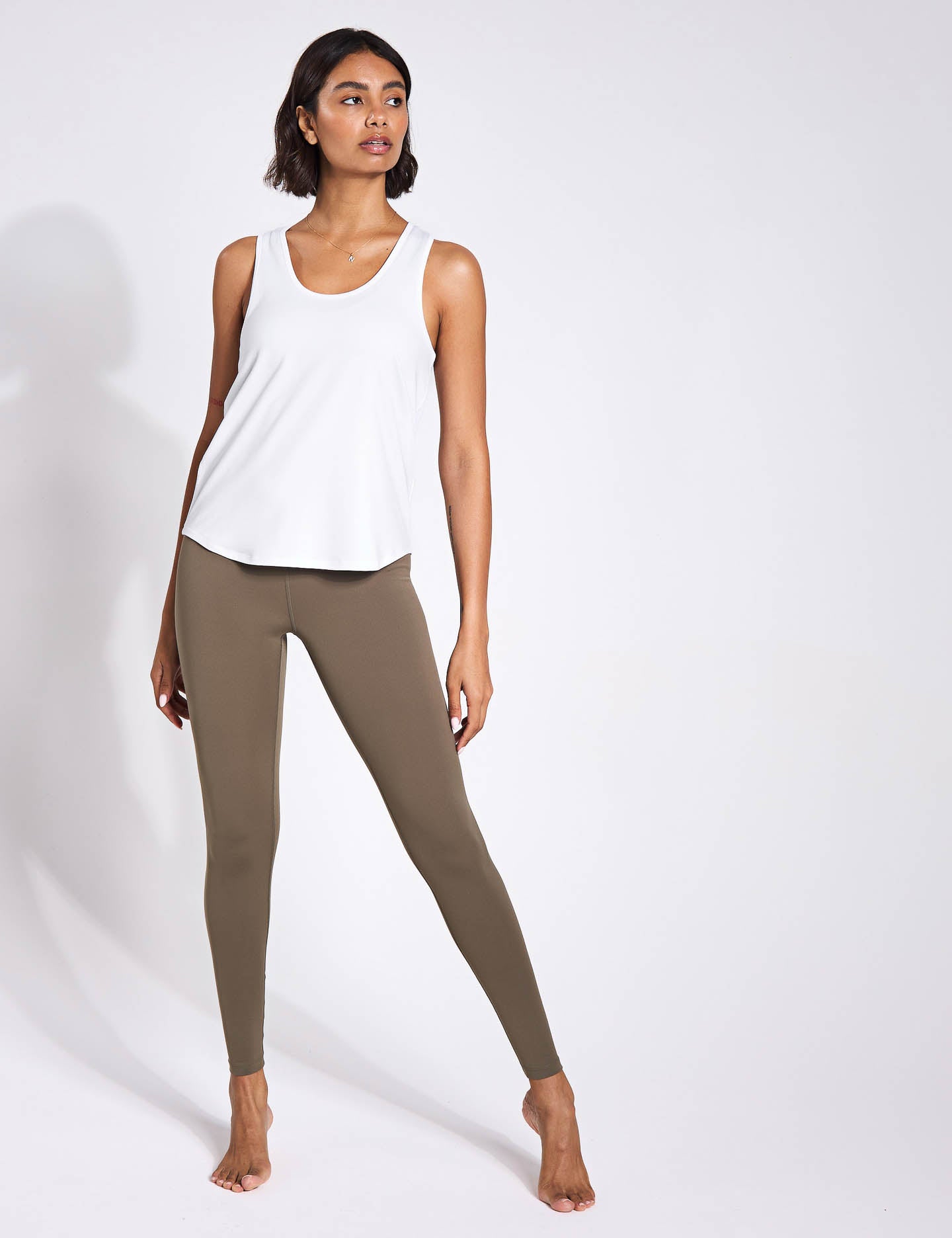 ReSet Relaxed Tank Top for Women - Soft & Comfortable White Casual Shirt for Summer, Yoga, and Everyday Wear