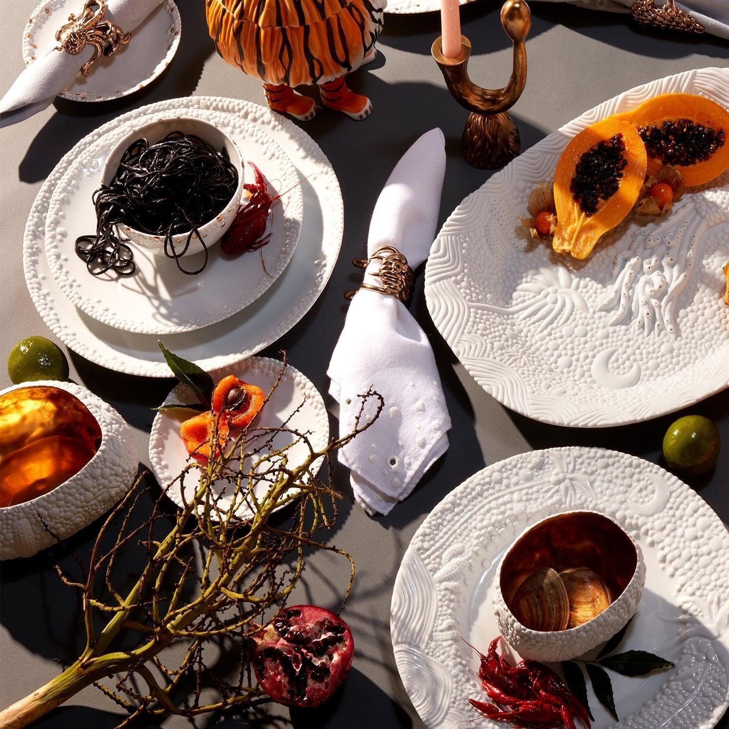 Premium Haas Mojave Desert Plate - Elegant White Ceramic Dinnerware for Fine Dining & Home Decor