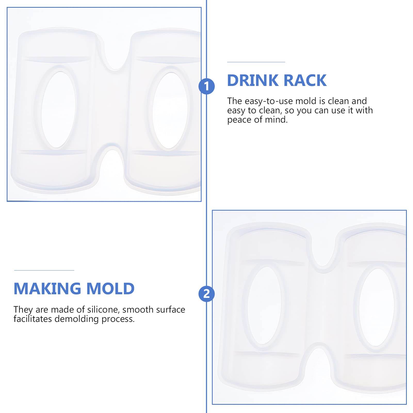 EXCEART Wine Rack Resin Molds - Silicone Casting Molds for Wine Glass & Bottle Holder - Epoxy Resin DIY Craft Supplies - Perfect for Home Bar, Kitchen Decor & Party Drink Display