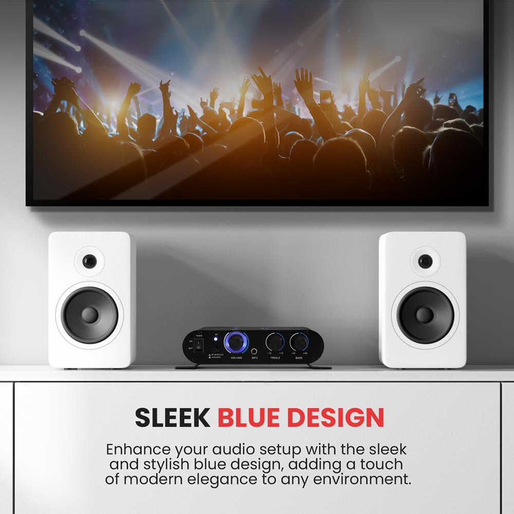 Wireless Bluetooth Audio Amplifier - Portable Stereo Sound Booster for Home, Car & Outdoor Use | High-Quality Audio Streaming & Enhanced Bass